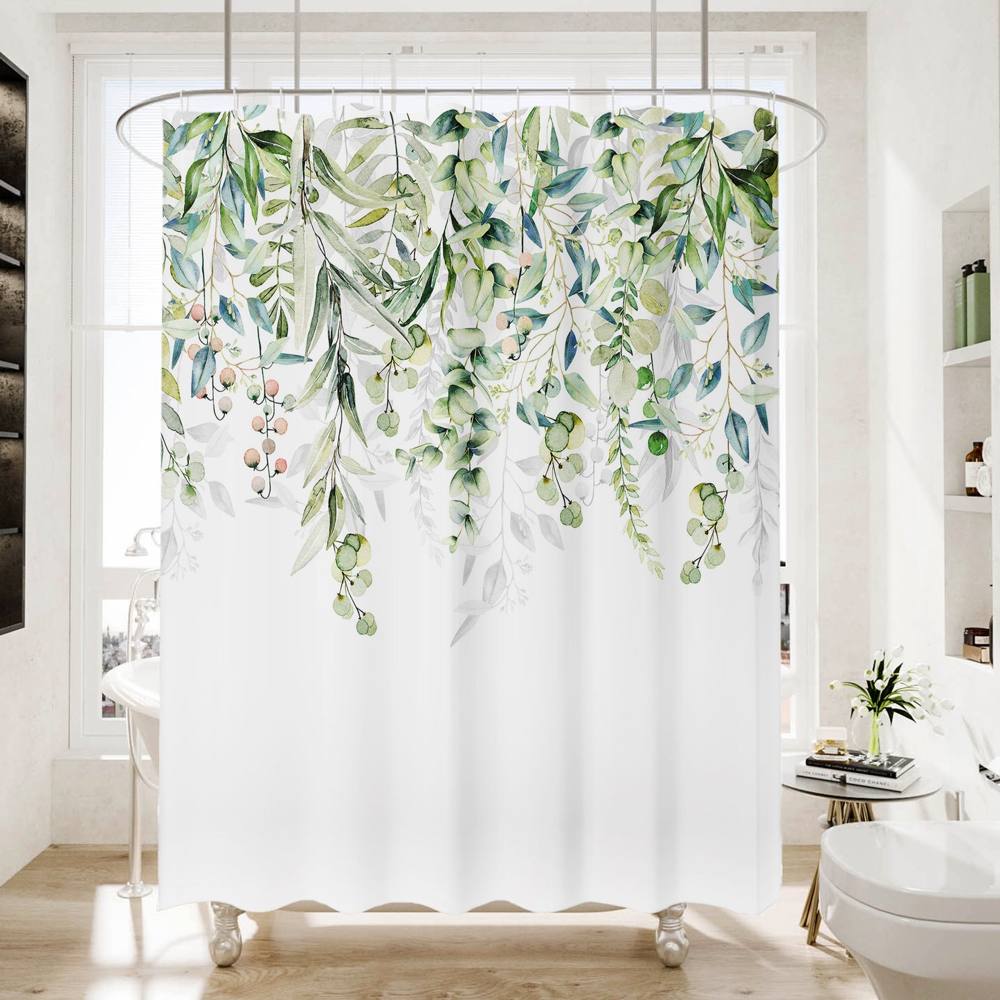 Thicken Durable Polyester Blend Cloth Fabric Bathroom Curtain Colorful Bohemian Boho Floral Print Beautiful Bright Shower Curtain for Bathroom Decoration, 72"x72"
