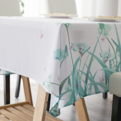 Original Design Hand Drawing Art Print Table Cloth, Washable Water Resistance Microfiber Decorative Rectangle Table Cove