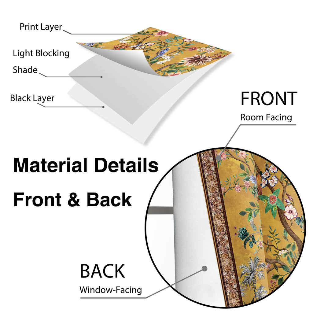 Rod Pocket Door Curtains Thermal Insulated Room Darkening Curtains Blackout Floral Style Drapes Window Curtain 1 Panel for Living Room Bedroom Kitchen