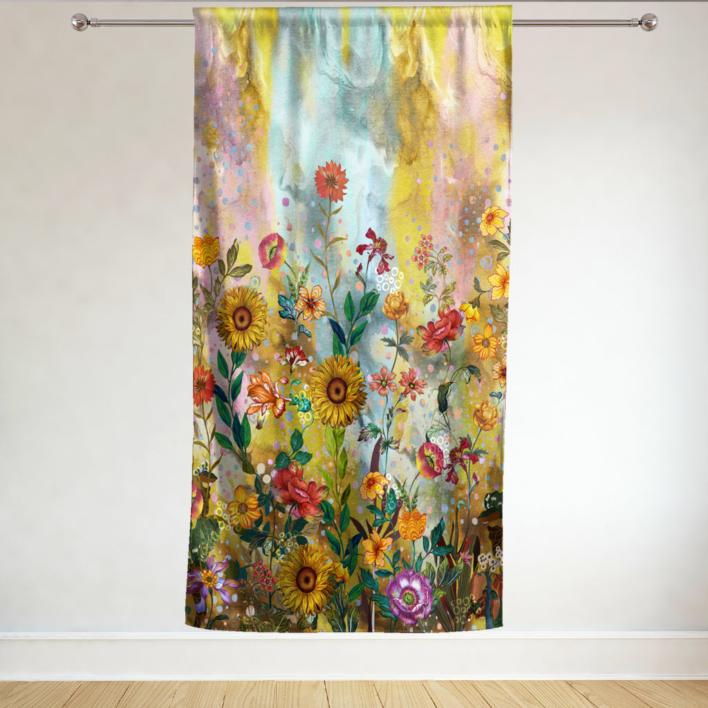 Thermal Blackout Door Curtain - Boho Floral - Room Darkening Panel