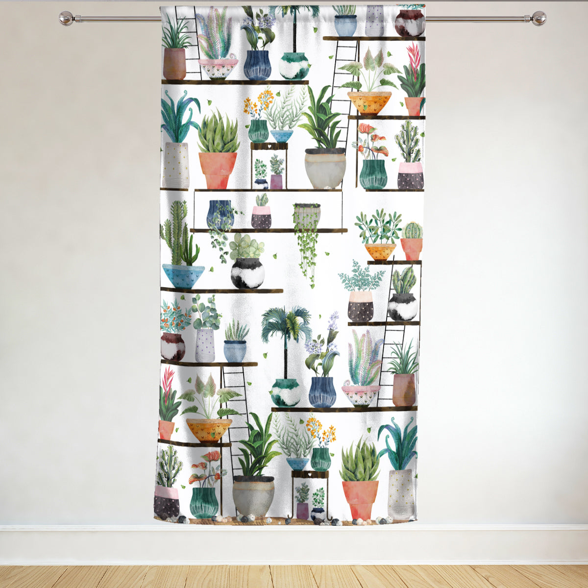 Rod Pocket Door Curtains Thermal Insulated Room Darkening Curtains Blackout Floral Style Drapes Window Curtain 1 Panel for Living Room Bedroom Kitchen