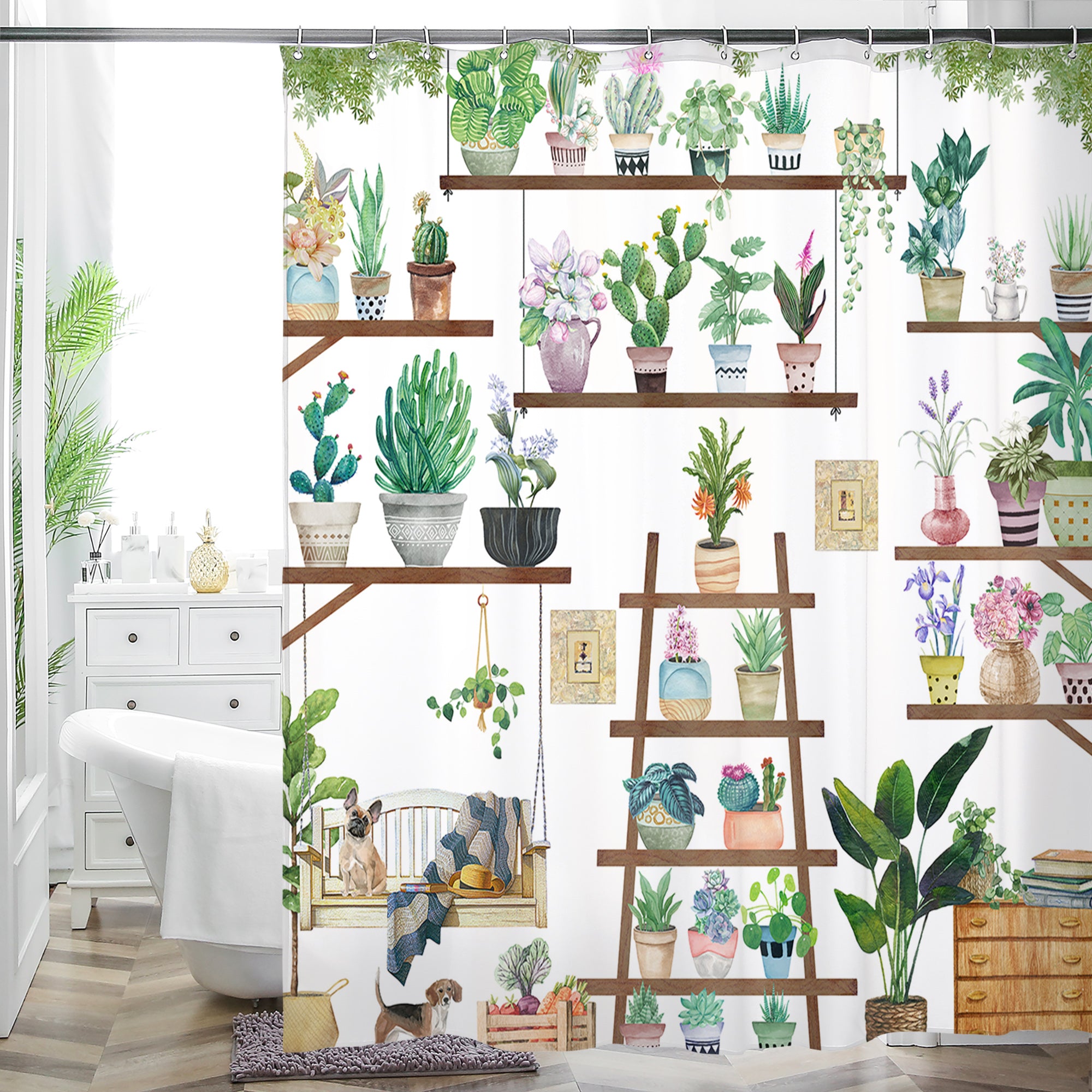 Designer Luxury Shower Curtain - Spa Quality Waterproof - Thick Premium Fabric - 72"x72"