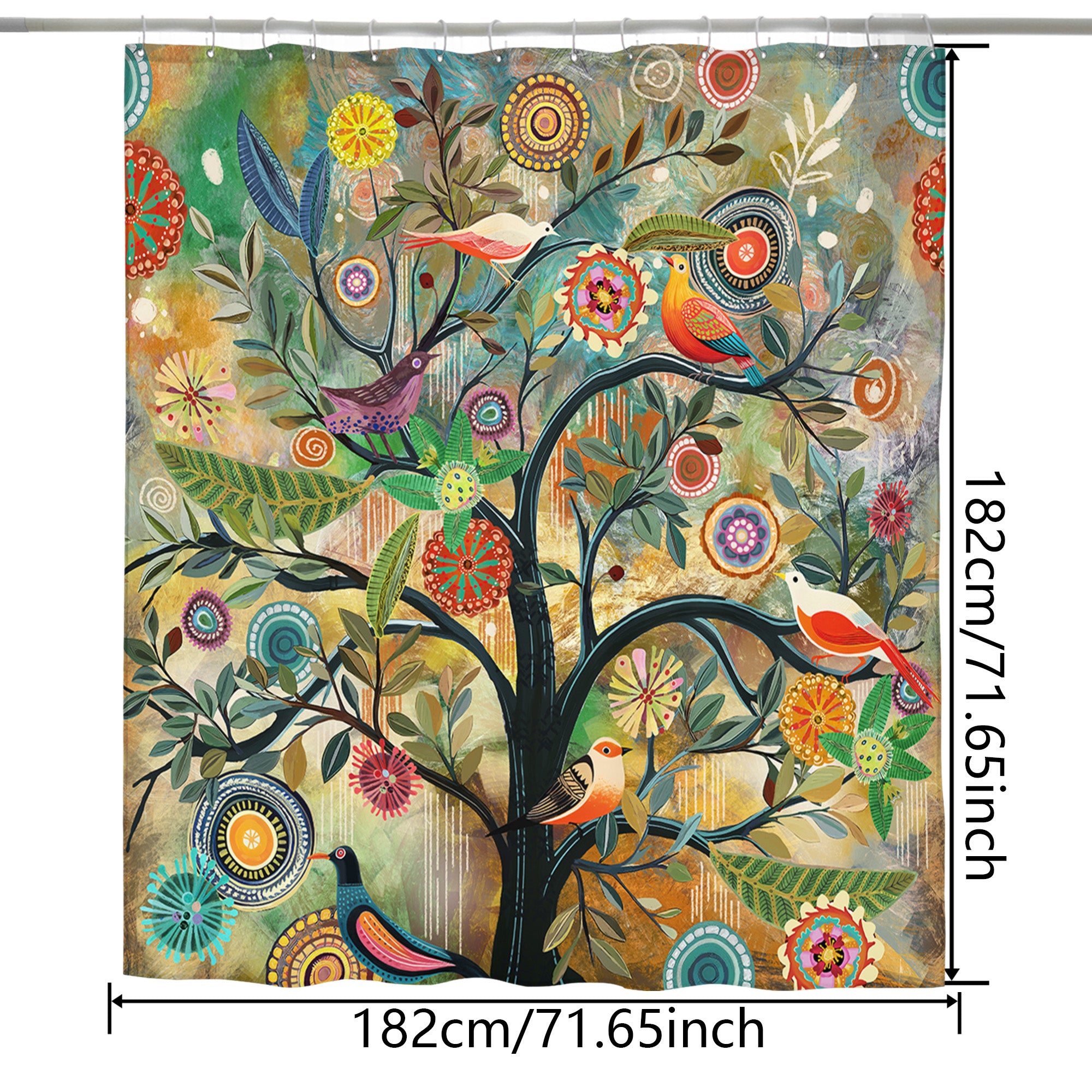 Shower Curtain for Deep Tub - Clawfoot Tub Compatible - Waterproof with Built-in Liner - 72"x72"