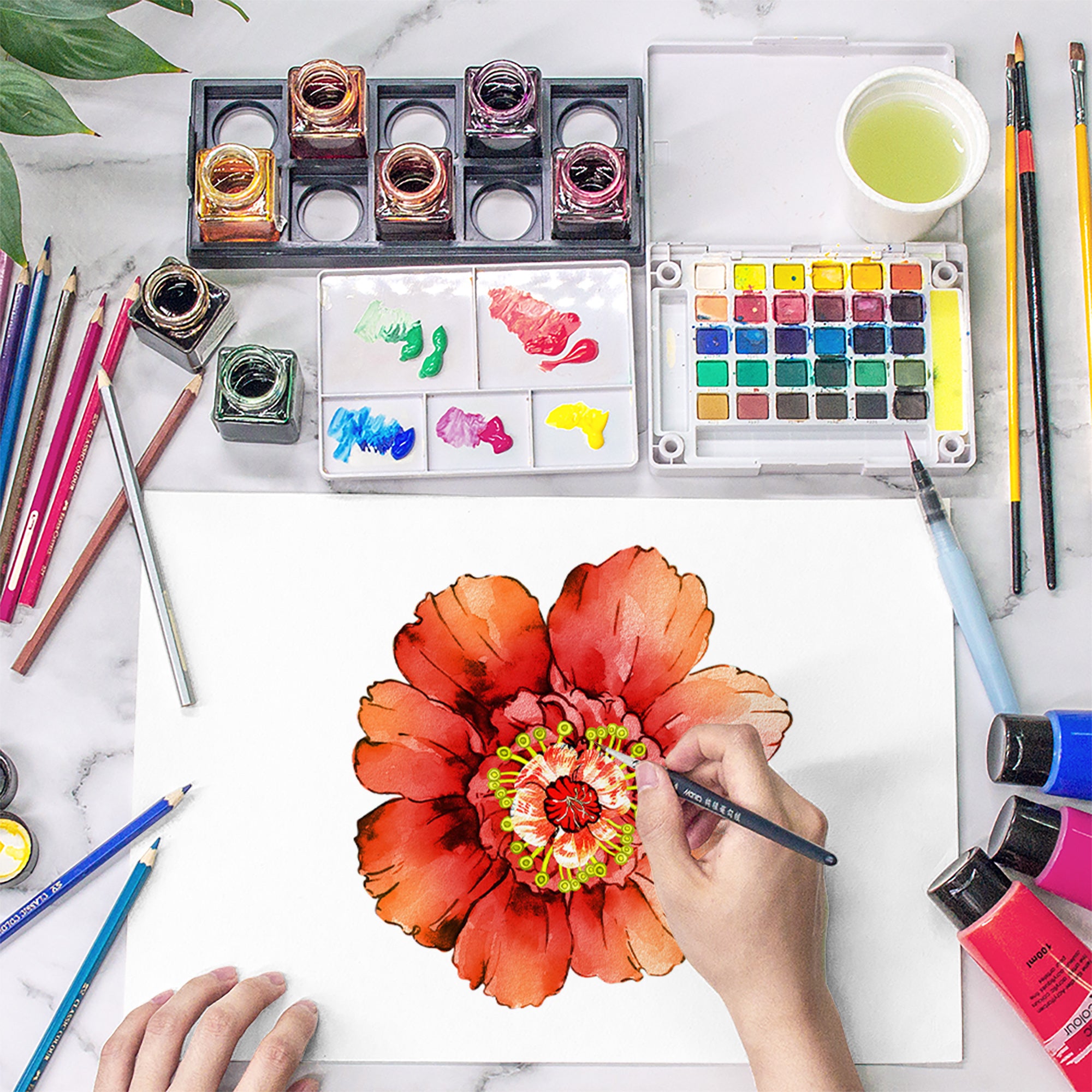 Blackout Window Curtains - 2 Panel Set - Thermal Insulated Boho Floral