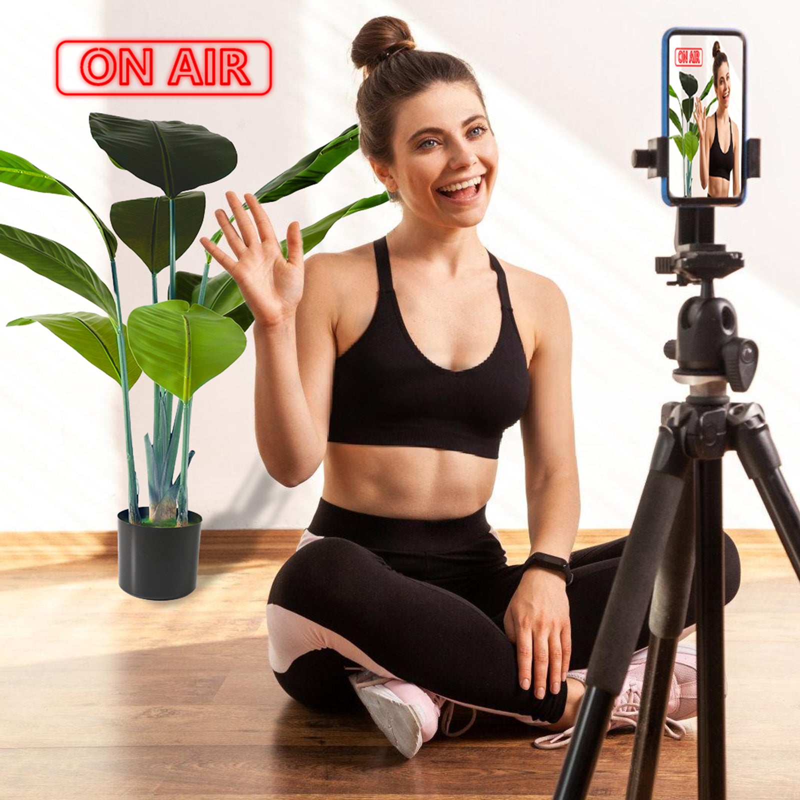 Realistic Artificial Bird of Paradise Plant - Large Fake Tropical Tree for Living Room, Bedroom & Office (120cm)