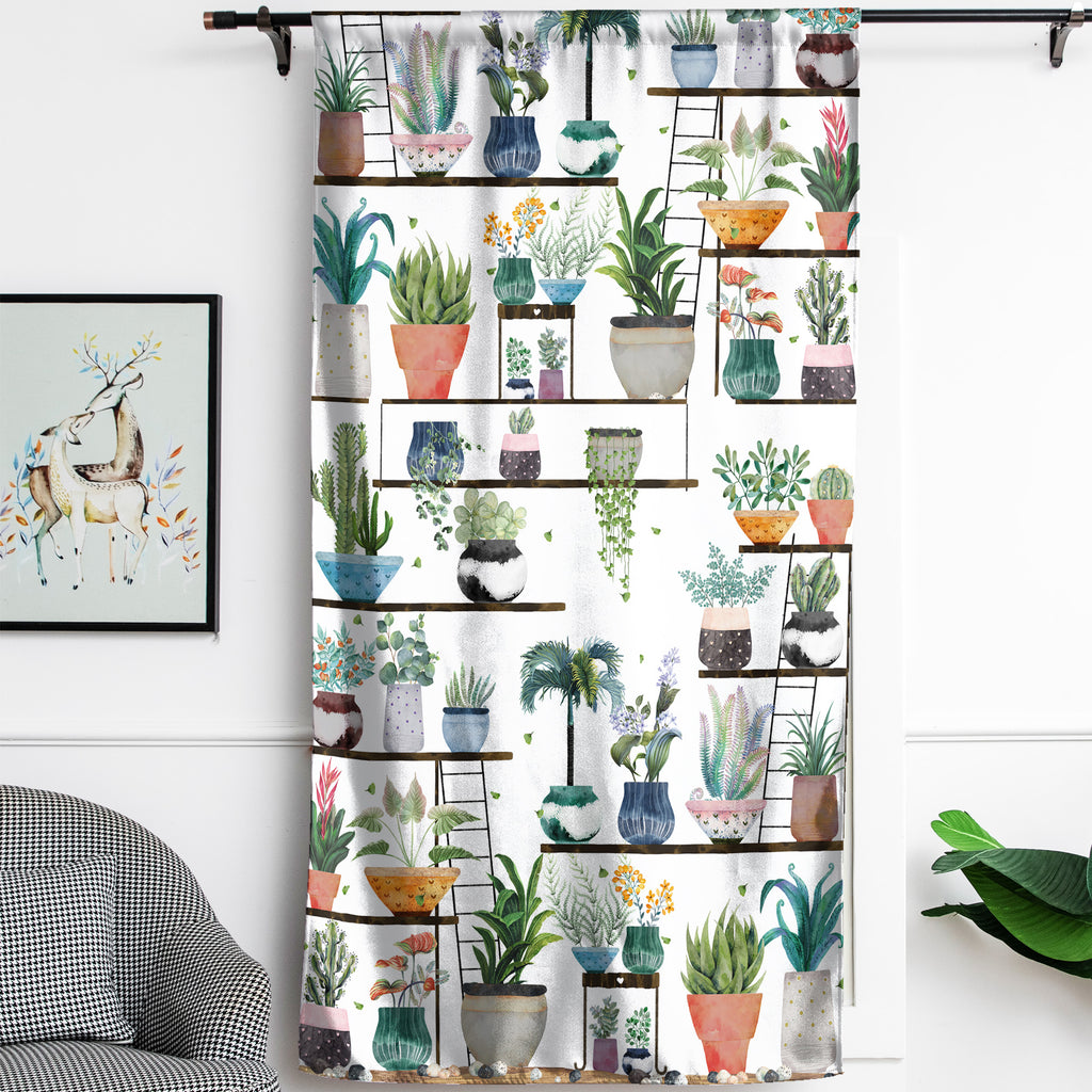 Rod Pocket Door Curtains Thermal Insulated Room Darkening Curtains Blackout Floral Style Drapes Window Curtain 1 Panel for Living Room Bedroom Kitchen