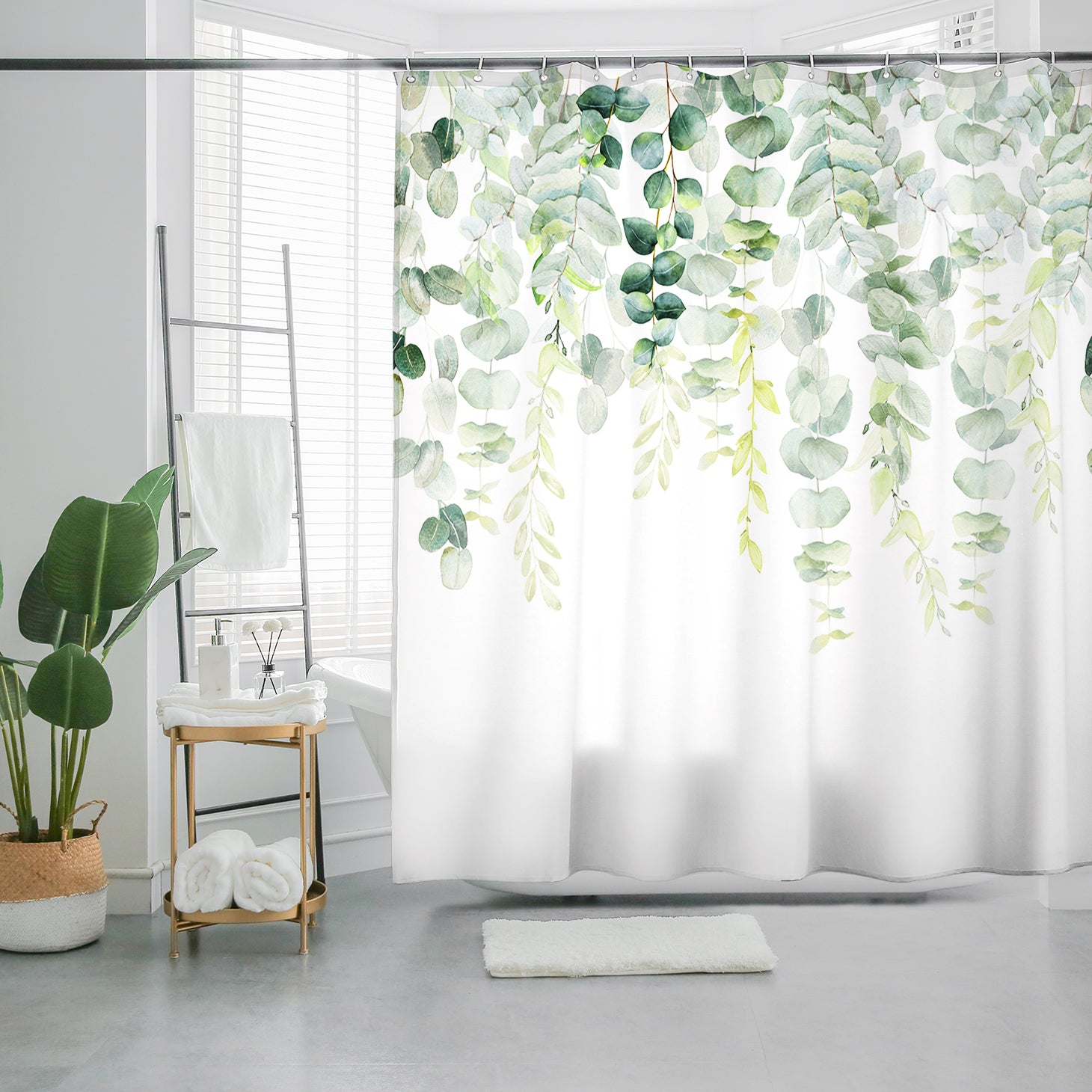 Elegant Soft Floral Shower Curtain - Waterproof Serene Boho - Machine Washable - 72"x72"