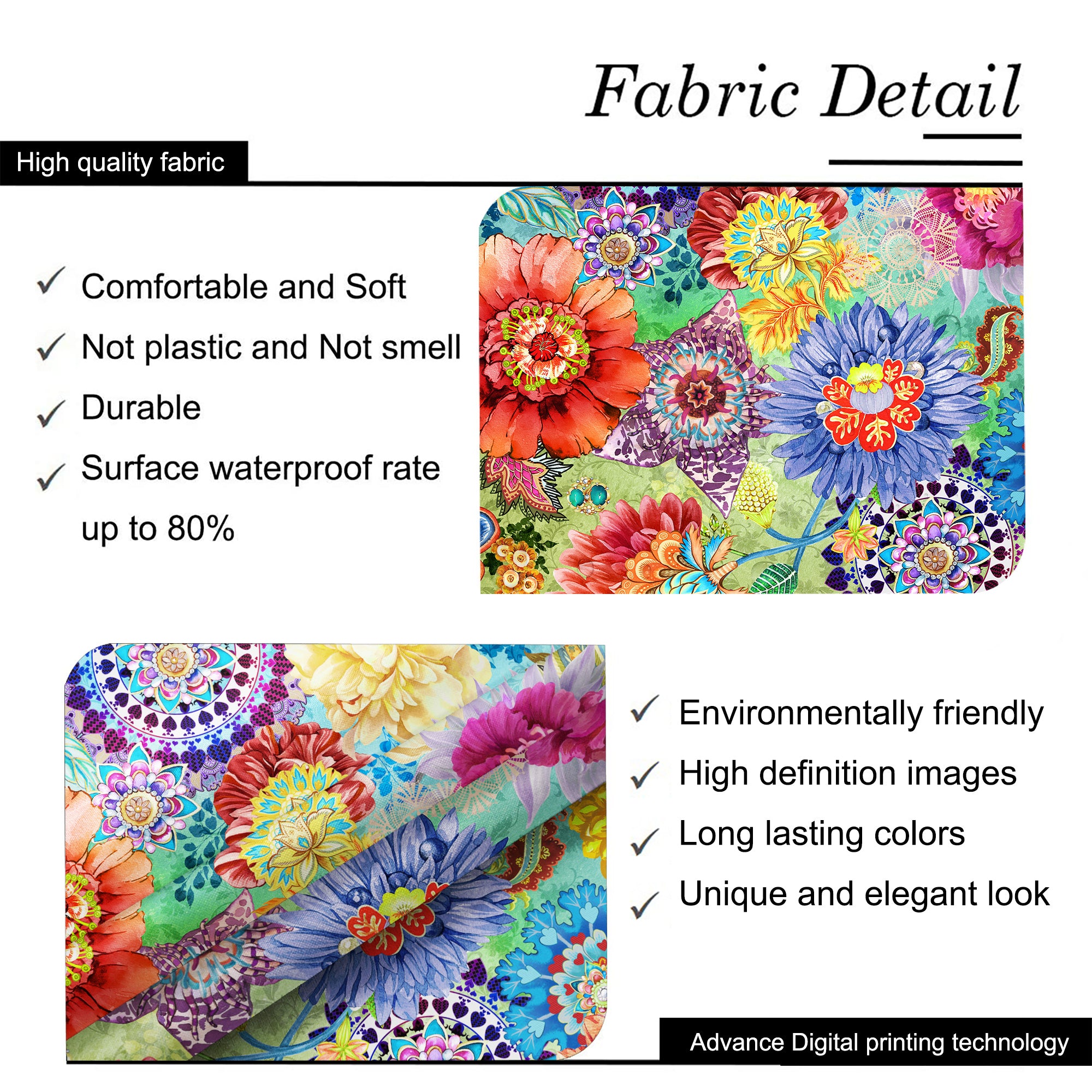 Original Design Hand Drawing Art Print Table Cloth, Washable Water Resistance Microfiber Decorative Rectangle Table Cover