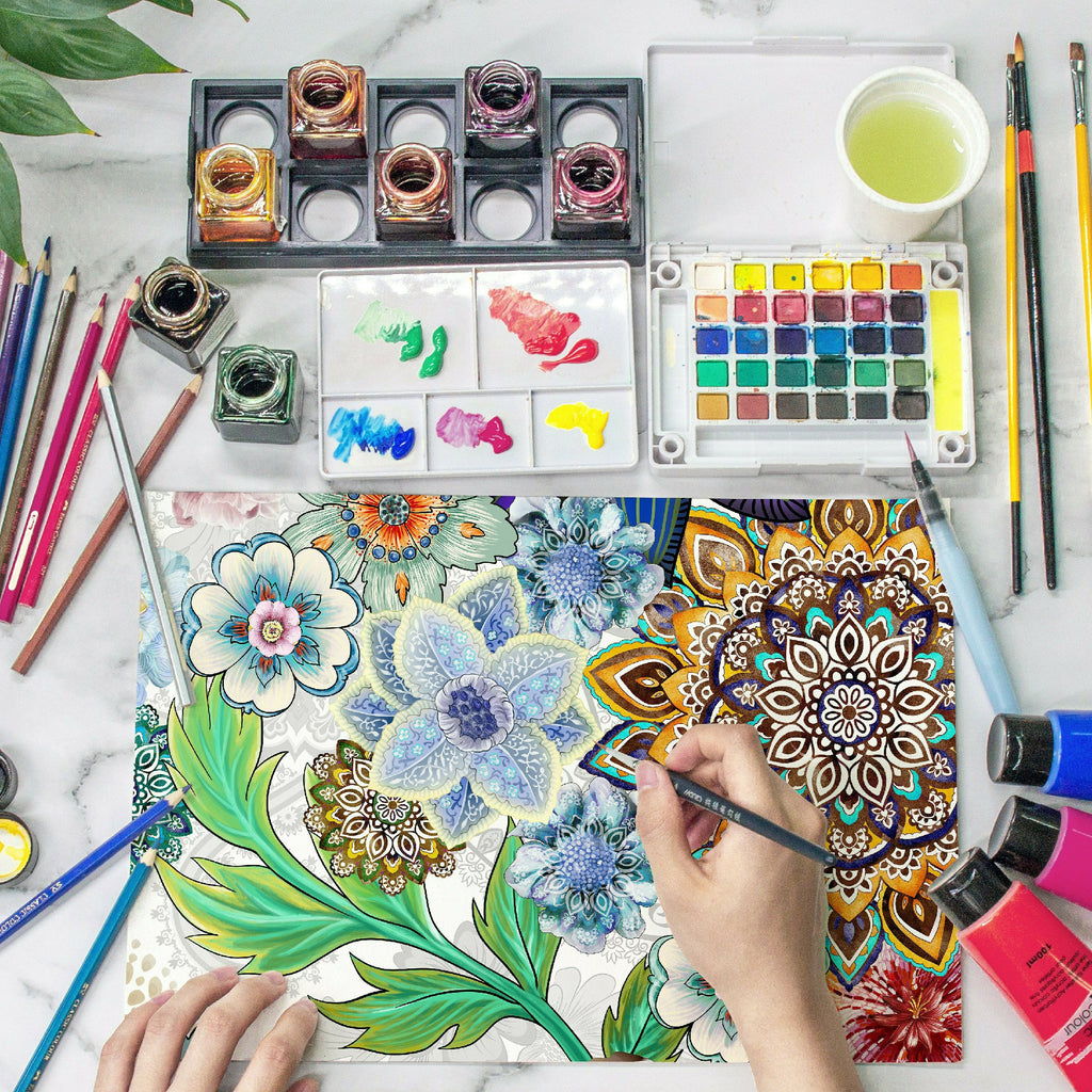 Original Design Hand Drawing Art Print Table Cloth, Washable Water Resistance Microfiber Decorative Rectangle Table Cover