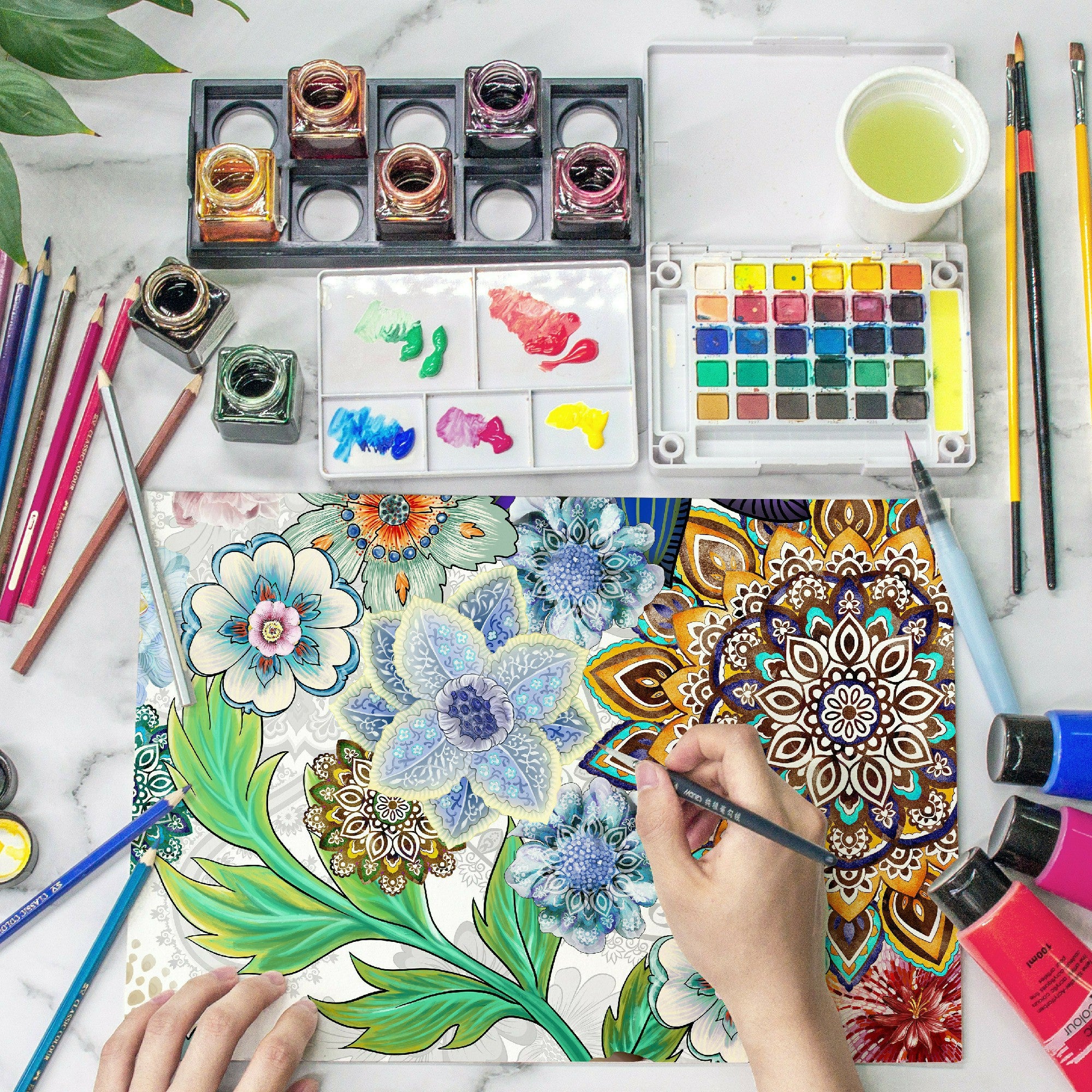 Original Design Hand Drawing Art Print Table Cloth, Washable Water Resistance Microfiber Decorative Rectangle Table Cover