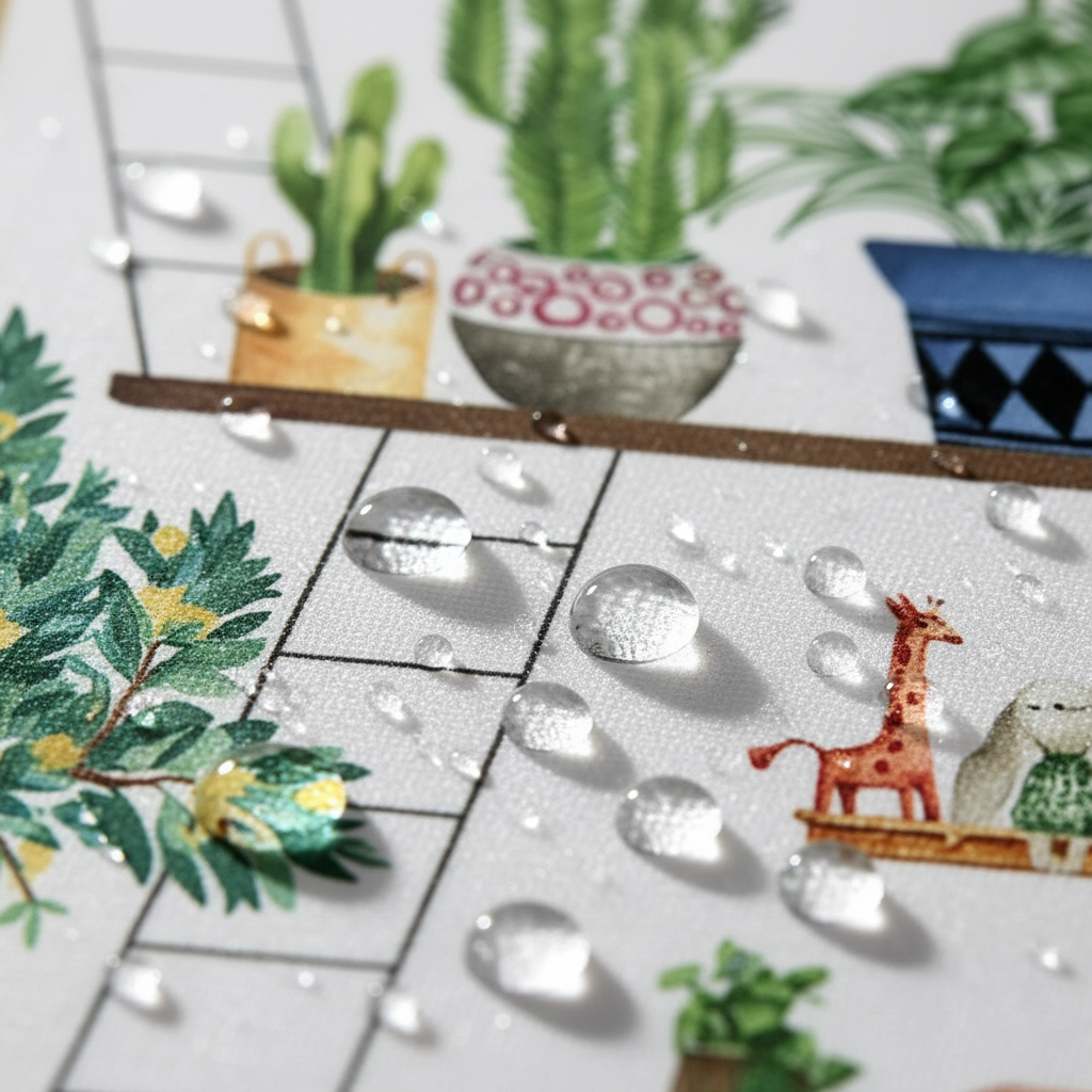 全天候耐用浴簾防水特寫