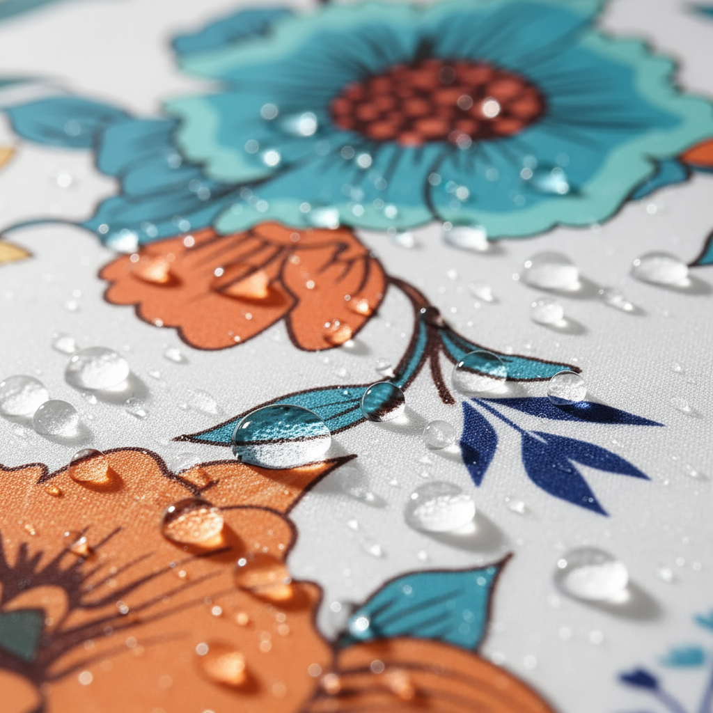 清新明亮浴簾防水特寫