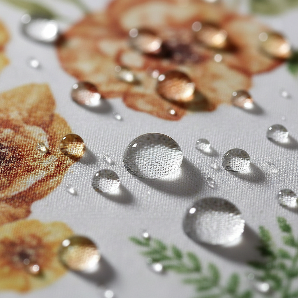 秋季花卉浴簾套裝防水特寫