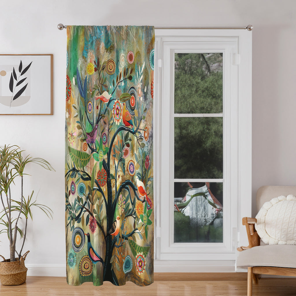 Thermal Blackout Door Curtain - Boho Floral - Room Darkening Panel