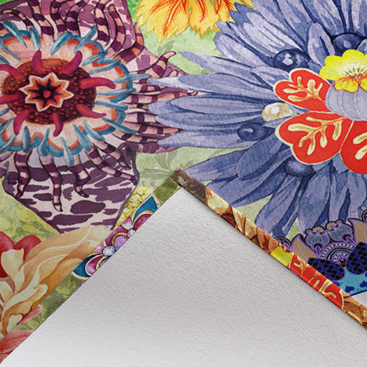 Thermal Blackout Door Curtain - Boho Floral - Room Darkening Panel