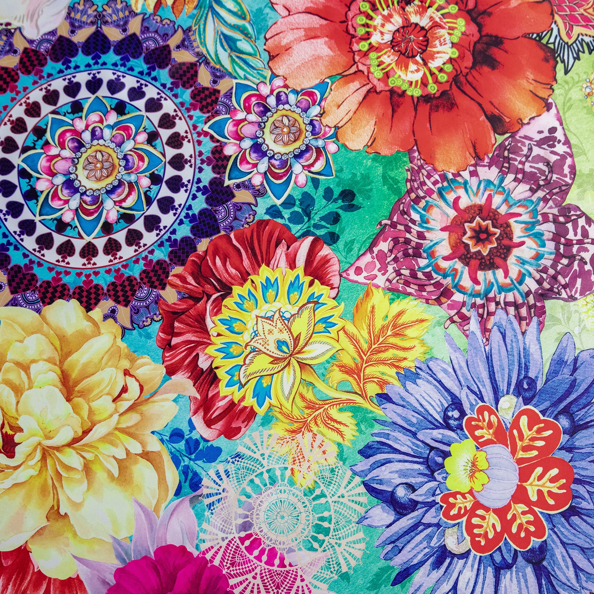 Blackout Window Curtains - 2 Panel Set - Thermal Insulated Boho Floral