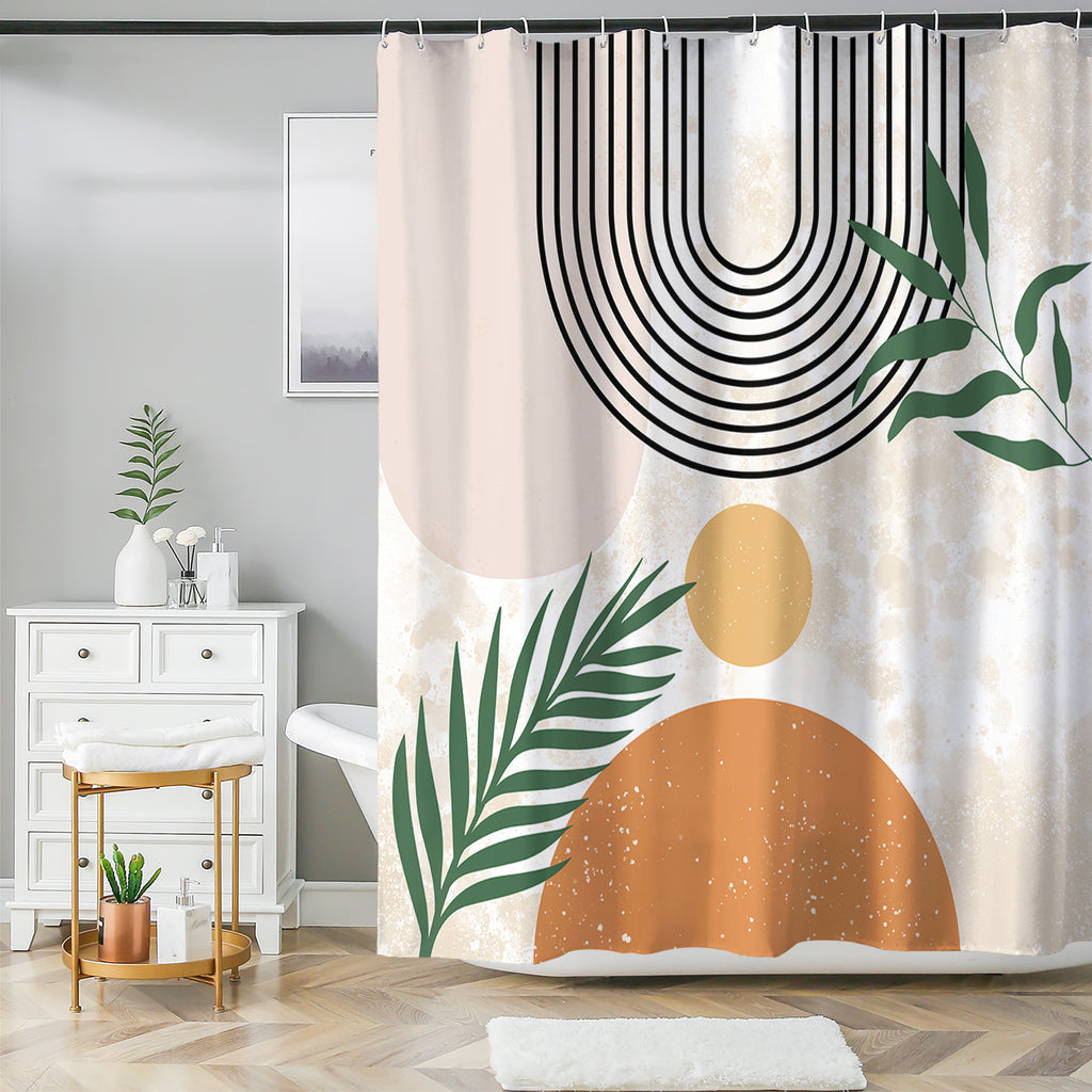 Shower Curtain for Walk-in Shower No Tub - Waterproof Boho Floral - Machine Washable - 72"x72"