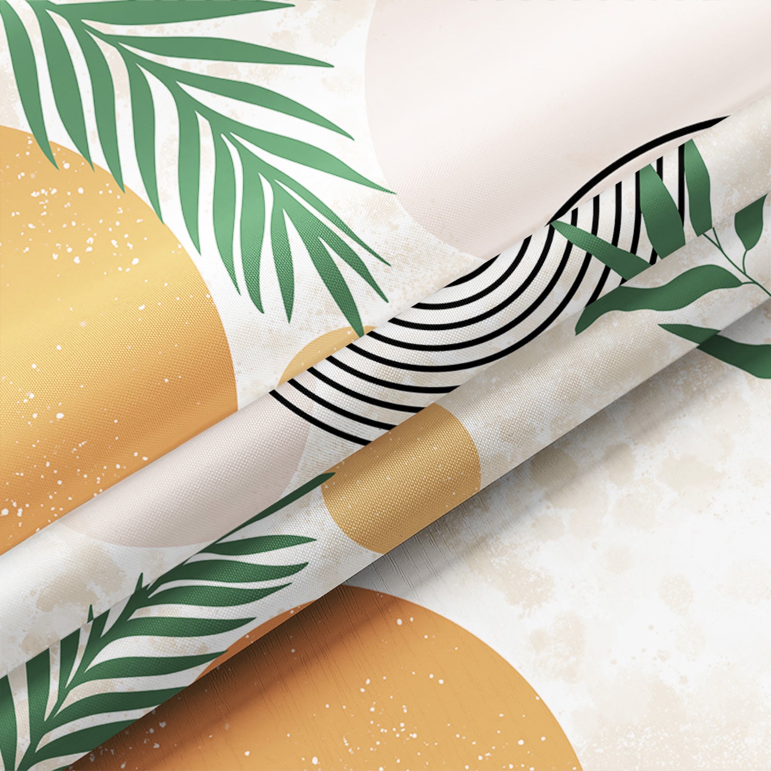 Shower Curtain for Walk-in Shower No Tub - Waterproof Boho Floral - Machine Washable - 72"x72"