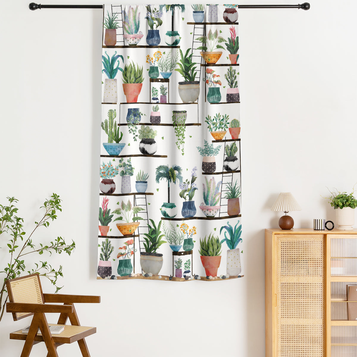 Rod Pocket Door Curtains Thermal Insulated Room Darkening Curtains Blackout Floral Style Drapes Window Curtain 1 Panel for Living Room Bedroom Kitchen