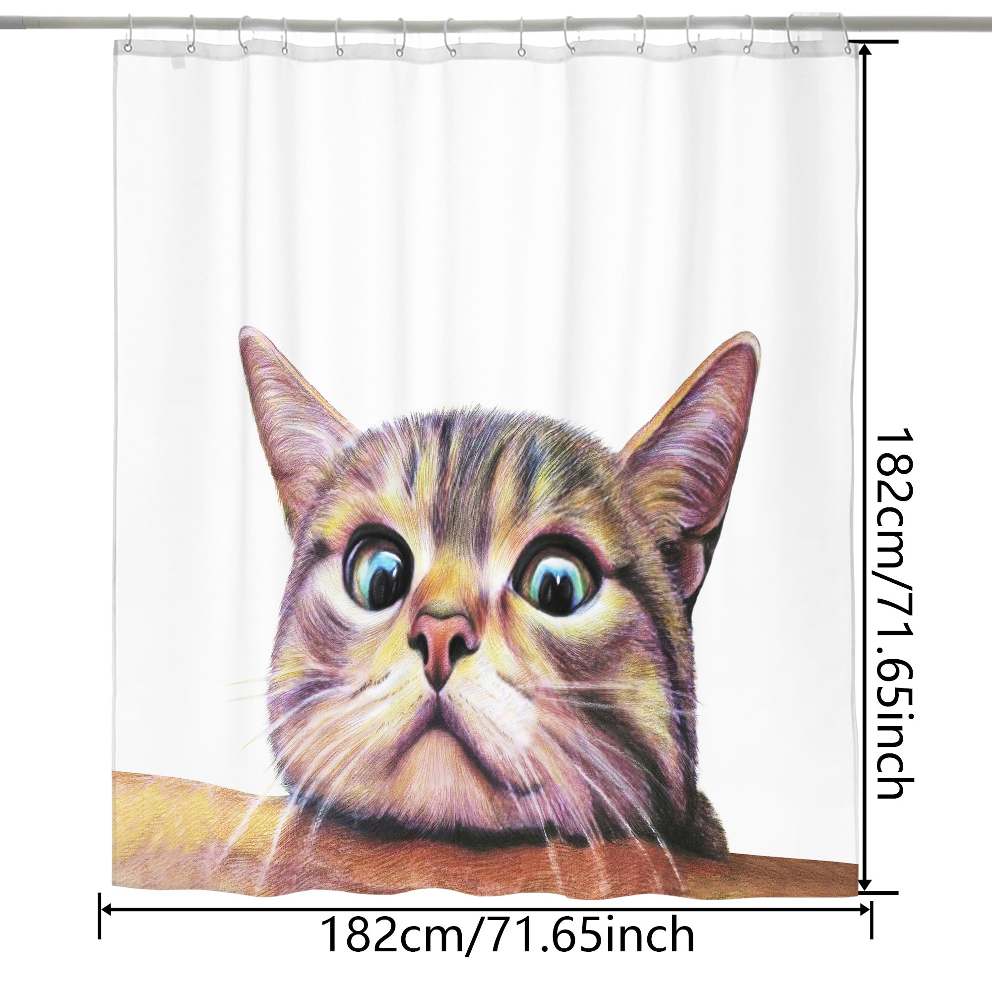 Eco Friendly Shower Curtain - Non Toxic Boho Floral Print - Machine Washable Farmhouse Style - 72"x72"