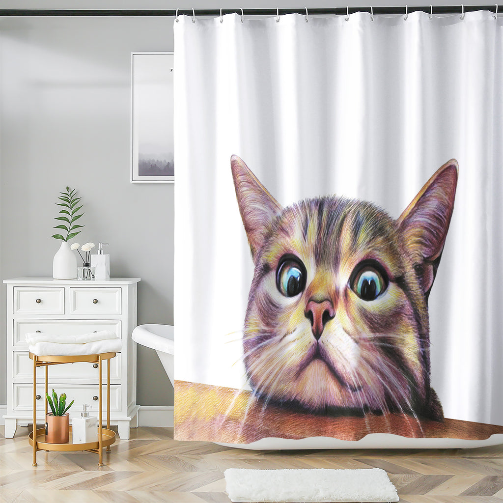 Eco Friendly Shower Curtain - Non Toxic Boho Floral Print - Machine Washable Farmhouse Style - 72"x72"