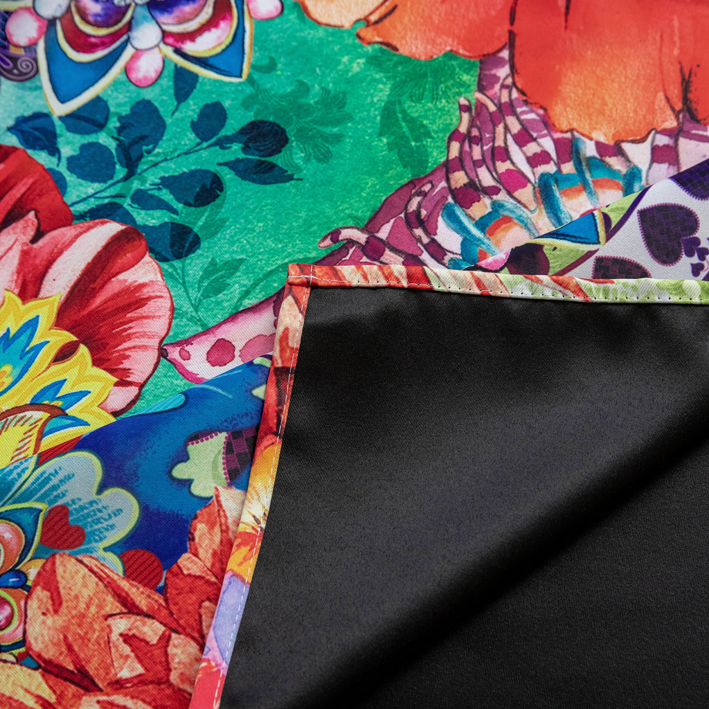 Blackout Window Curtains - 2 Panel Set - Thermal Insulated Boho Floral