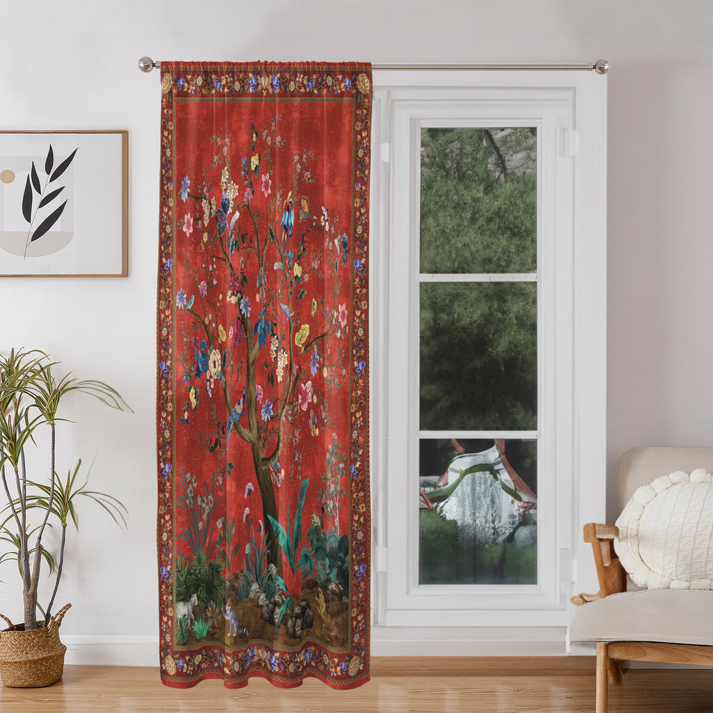 Thermal Blackout Door Curtain - Boho Floral - Room Darkening Panel