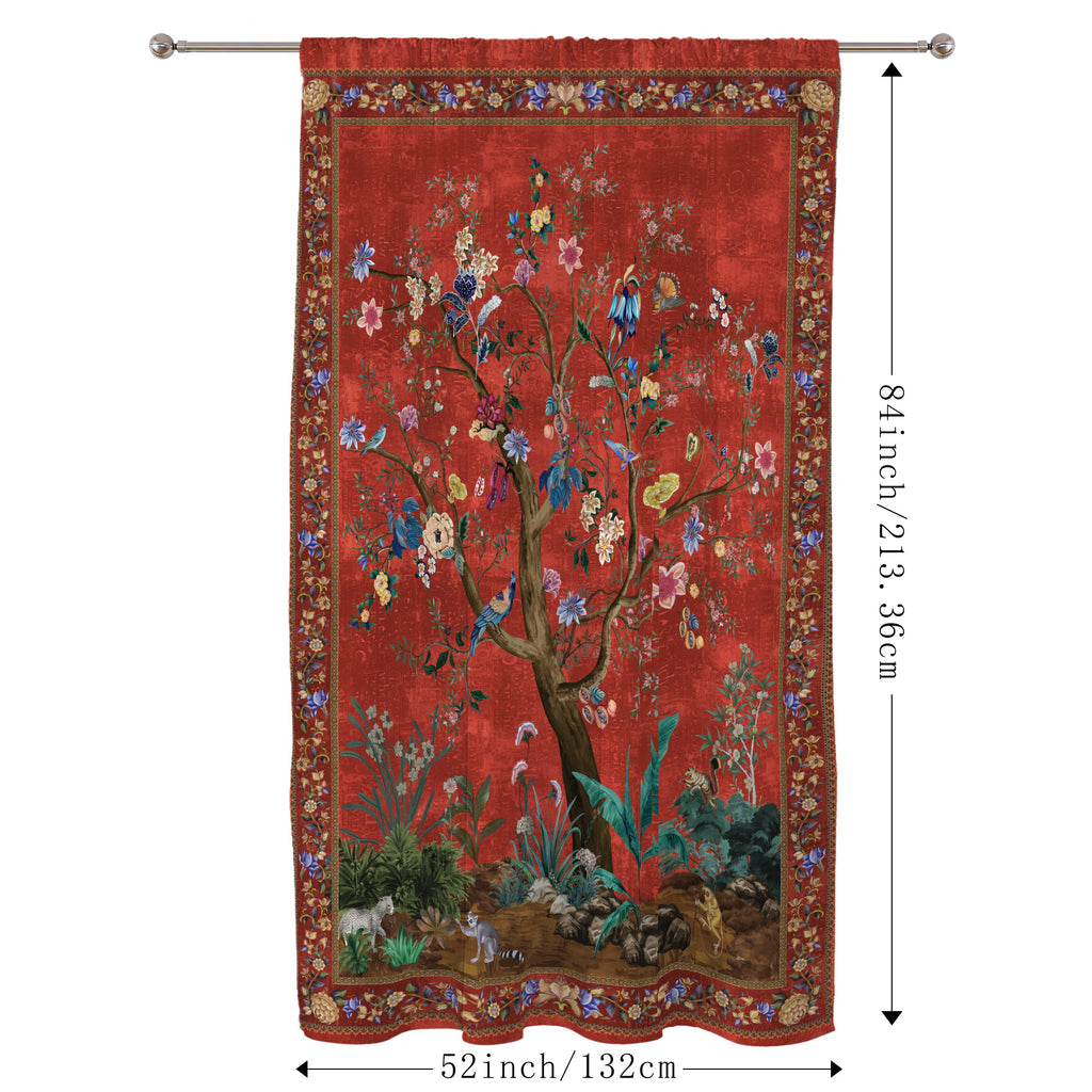 Thermal Blackout Door Curtain - Boho Floral - Room Darkening Panel