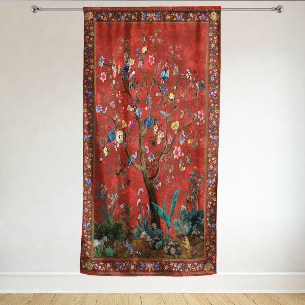Thermal Blackout Door Curtain - Boho Floral - Room Darkening Panel