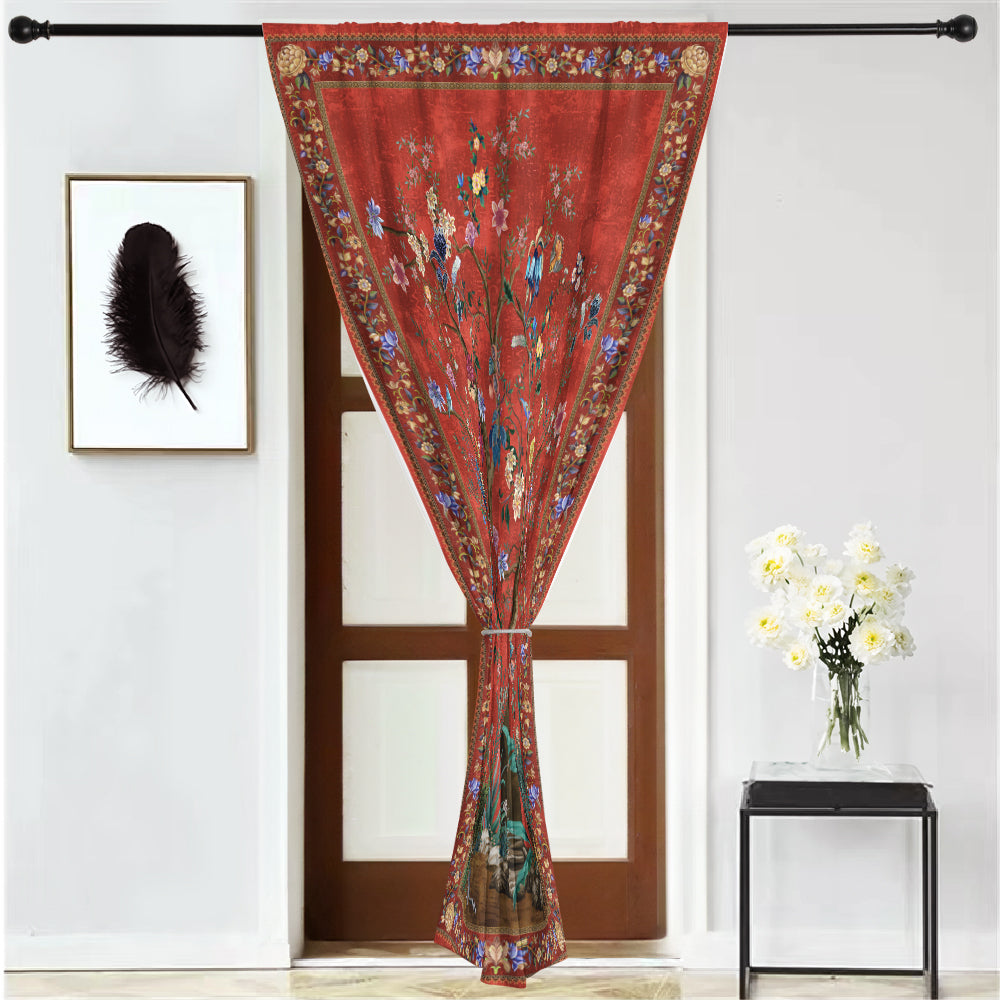 Thermal Blackout Door Curtain - Boho Floral - Room Darkening Panel