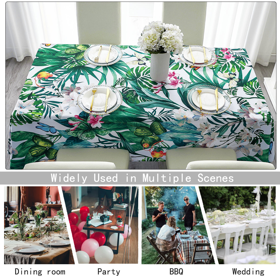 Original Design Hand Drawing Art Print Table Cloth, Washable Water Resistance Microfiber Decorative Rectangle Table Cove