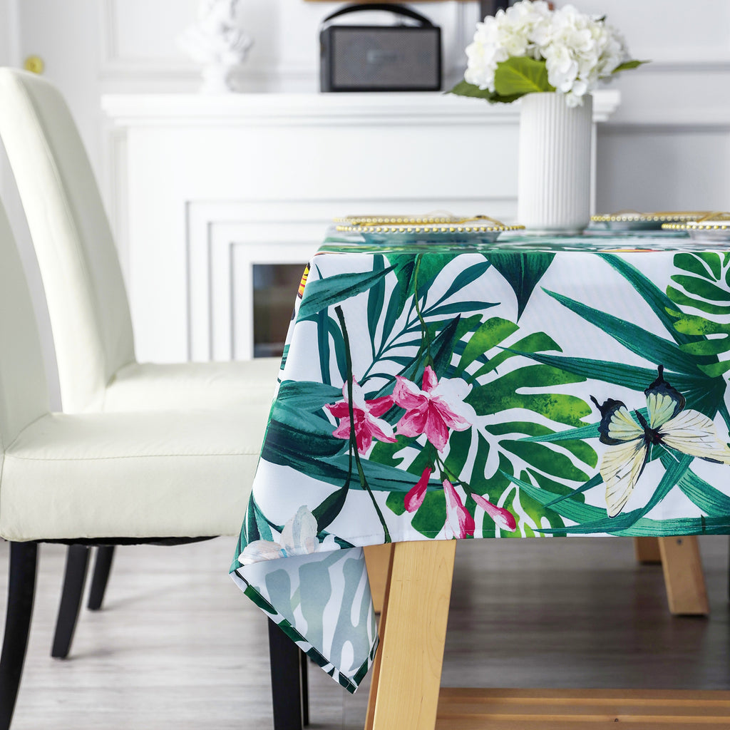 Original Design Hand Drawing Art Print Table Cloth, Washable Water Resistance Microfiber Decorative Rectangle Table Cove