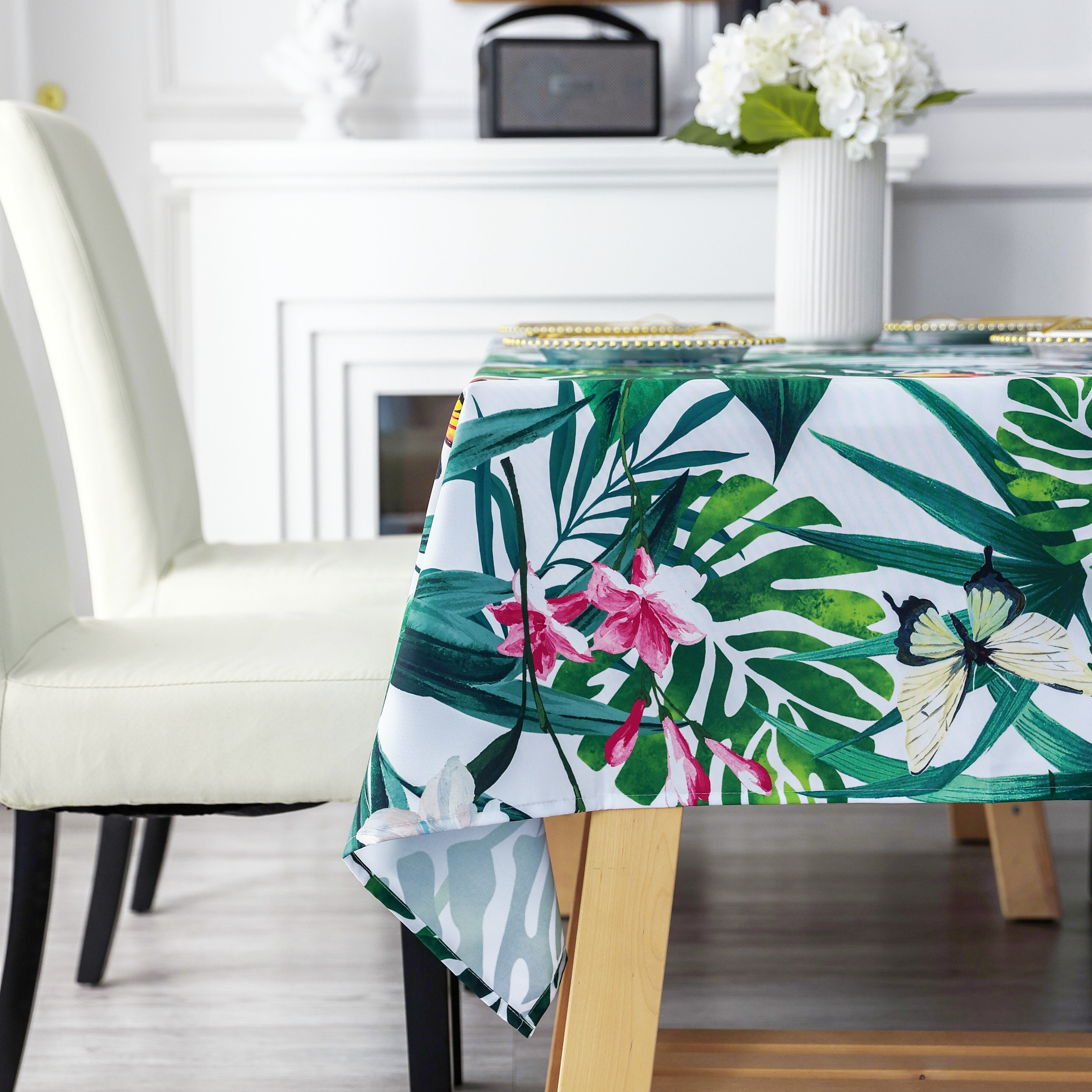 Original Design Hand Drawing Art Print Table Cloth, Washable Water Resistance Microfiber Decorative Rectangle Table Cove