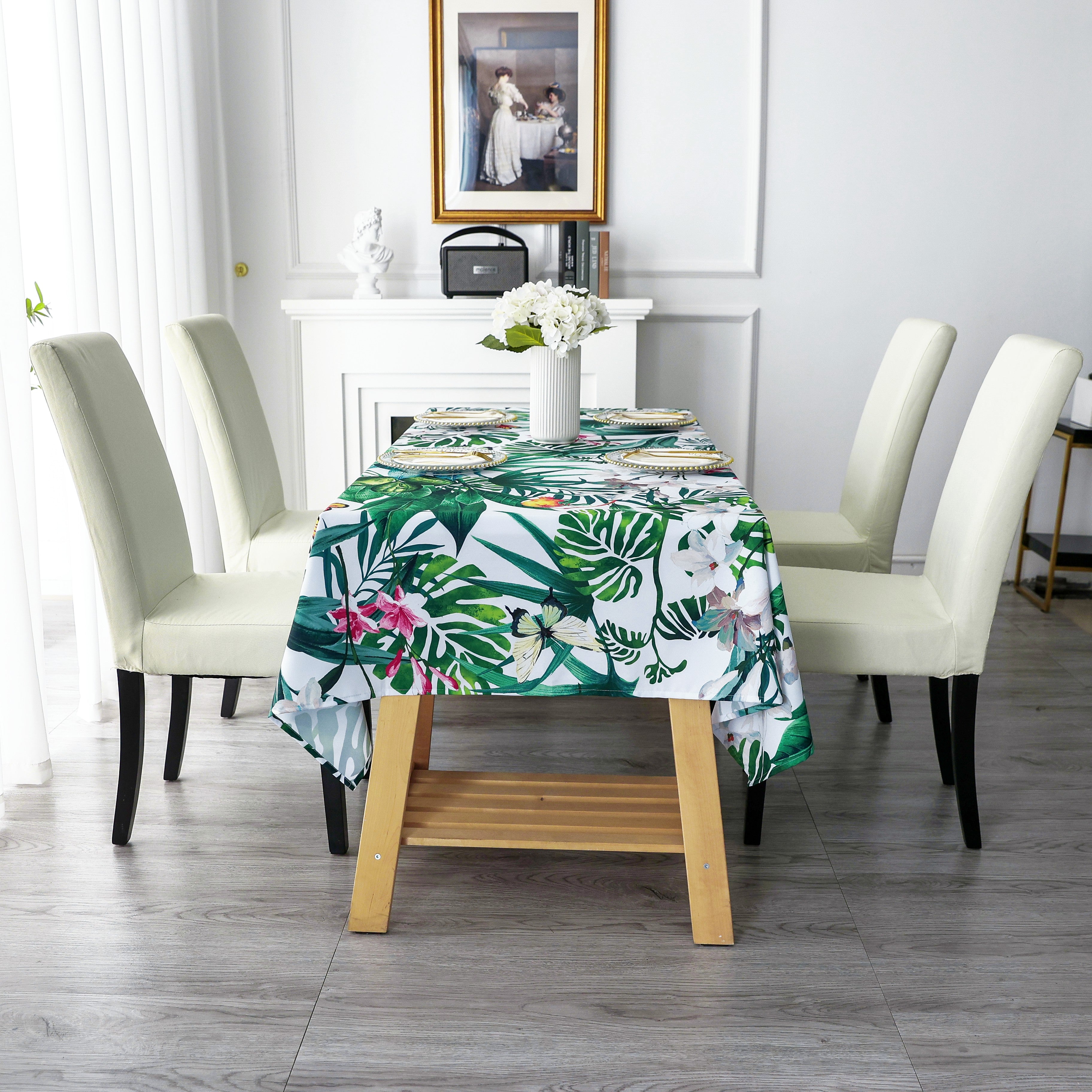 Original Design Hand Drawing Art Print Table Cloth, Washable Water Resistance Microfiber Decorative Rectangle Table Cove