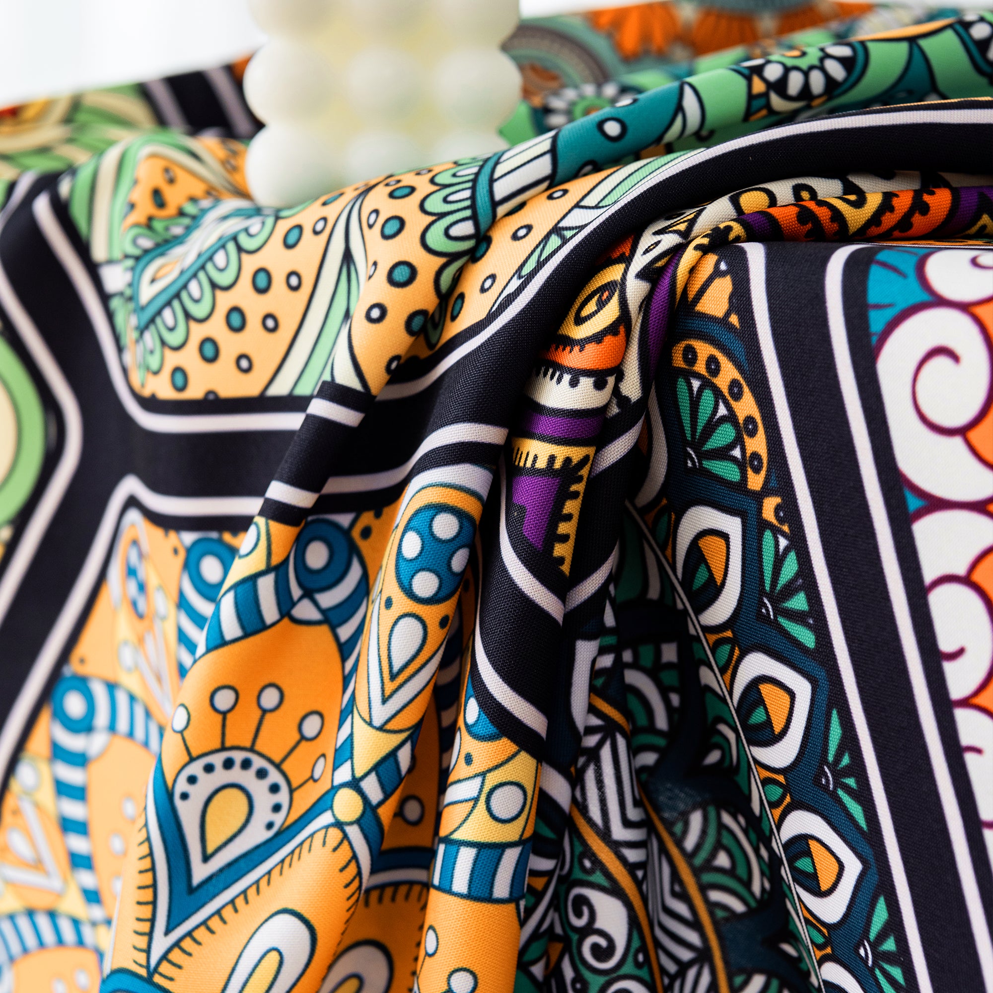 Original Design Hand Drawing Art Print Table Cloth, Washable Water Resistance Microfiber Decorative Rectangle Table Cover