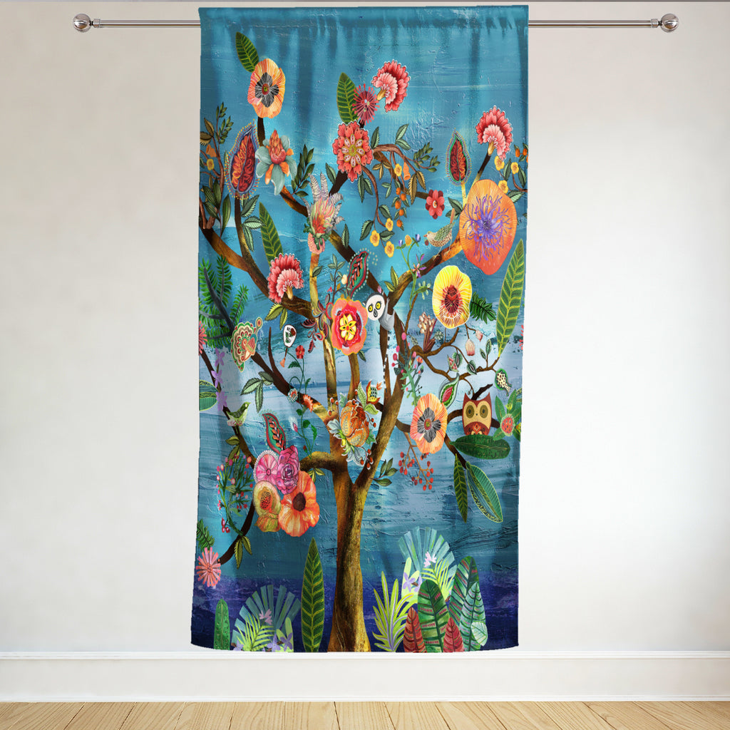 Thermal Blackout Door Curtain - Boho Floral - Room Darkening Panel