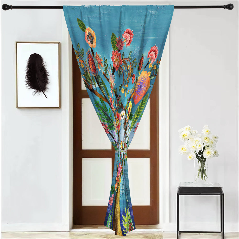 Thermal Blackout Door Curtain - Boho Floral - Room Darkening Panel