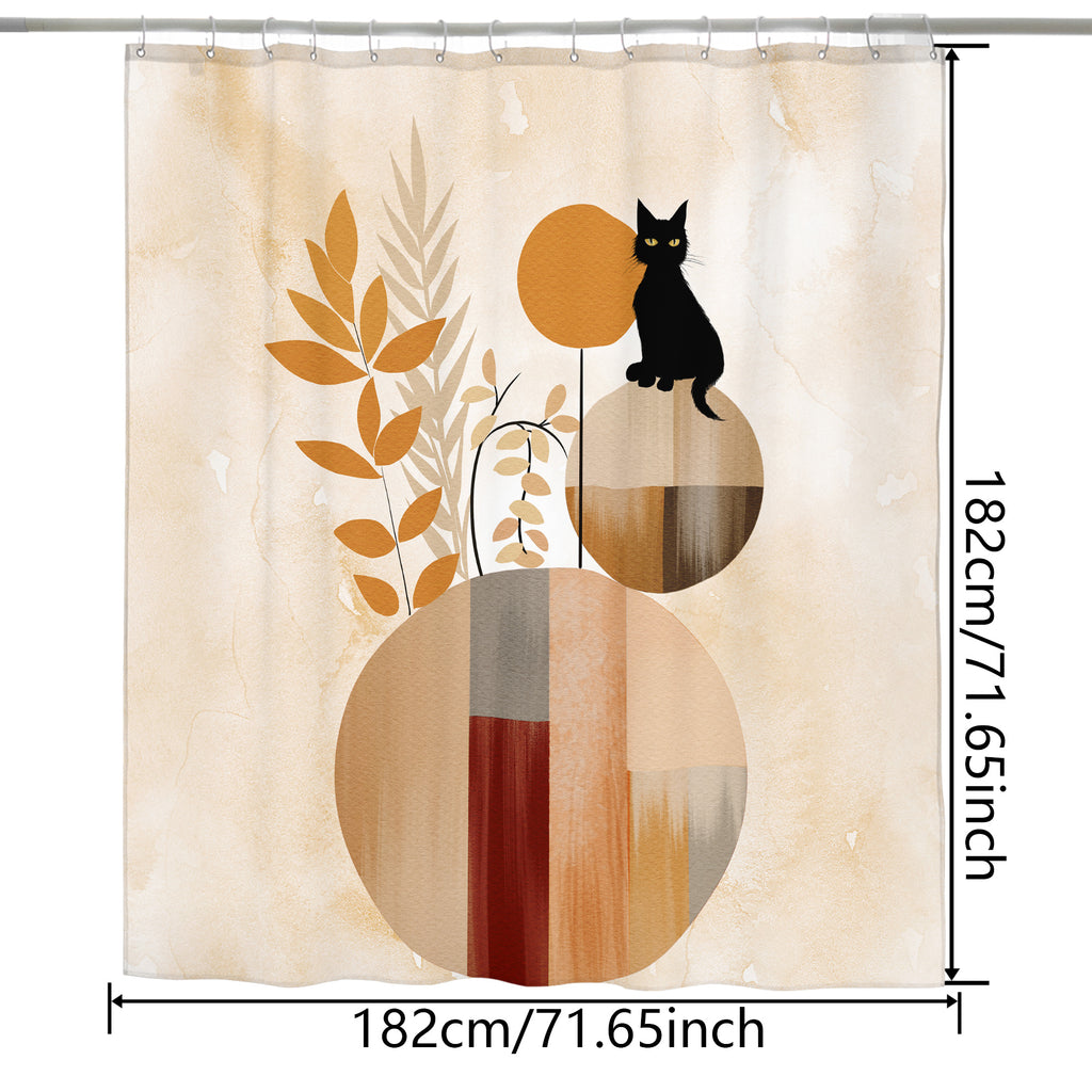 Vintage Farmhouse Shower Curtain - Waterproof Retro Floral - Machine Washable Boho - 72"x72"