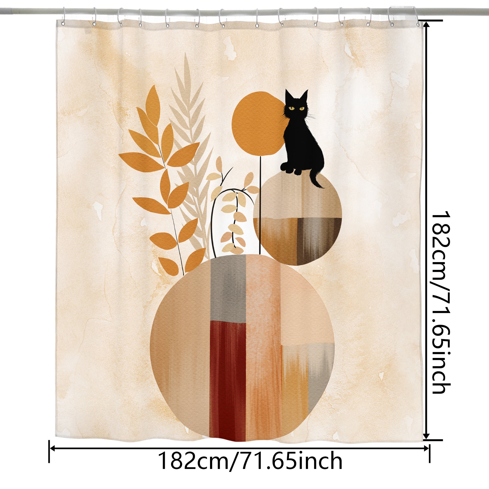 Vintage Farmhouse Shower Curtain - Waterproof Retro Floral - Machine Washable Boho - 72"x72"