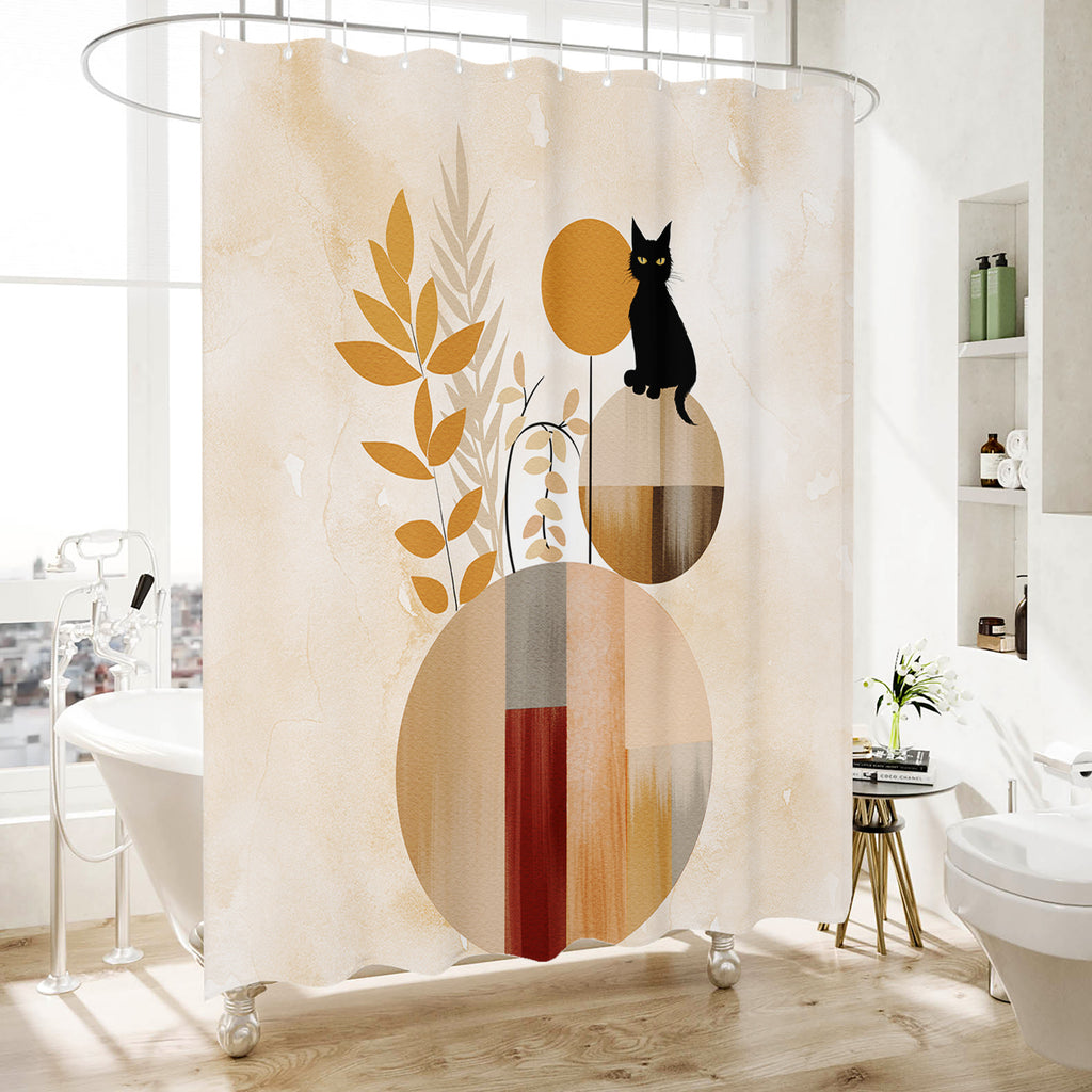 Vintage Farmhouse Shower Curtain - Waterproof Retro Floral - Machine Washable Boho - 72"x72"