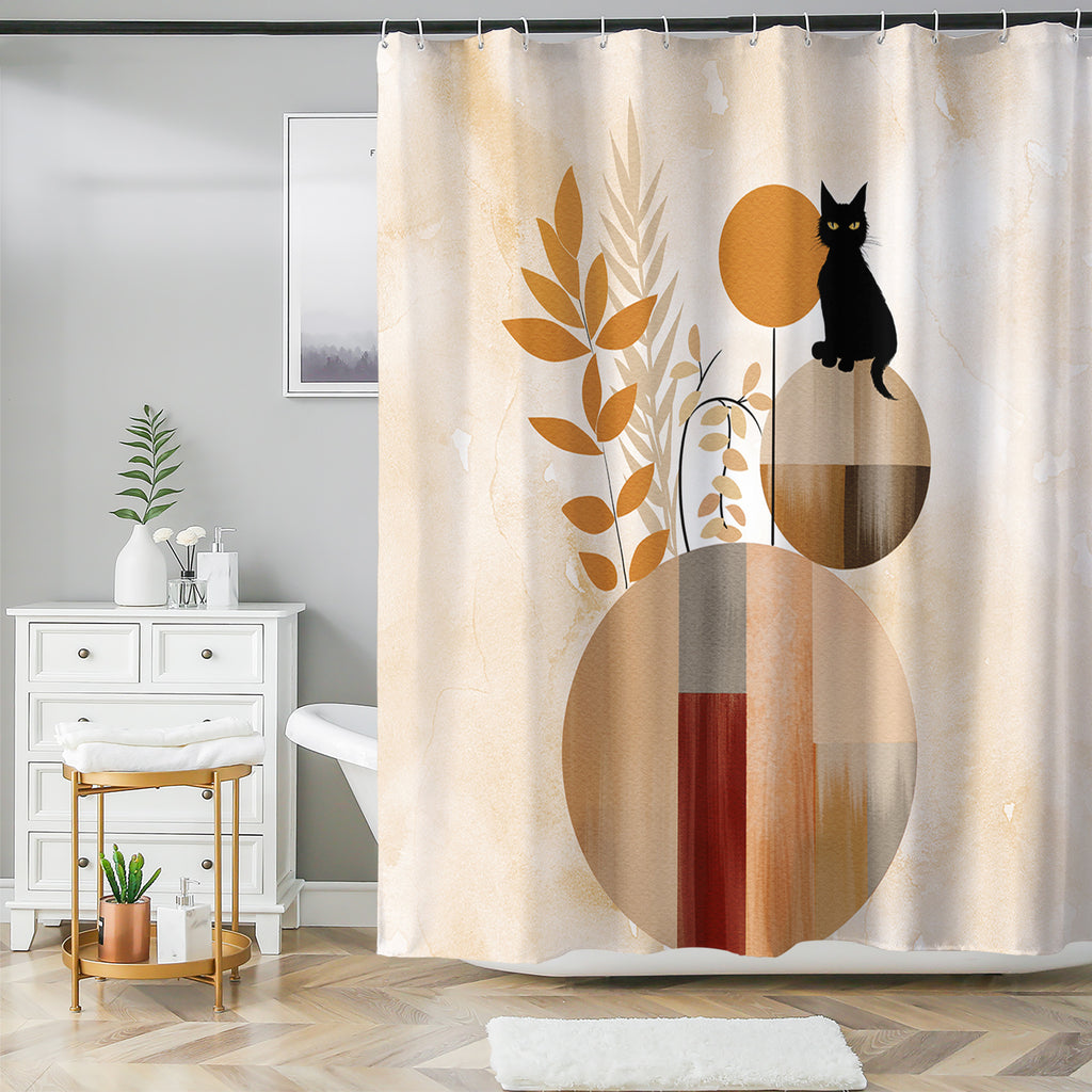 Vintage Farmhouse Shower Curtain - Waterproof Retro Floral - Machine Washable Boho - 72"x72"