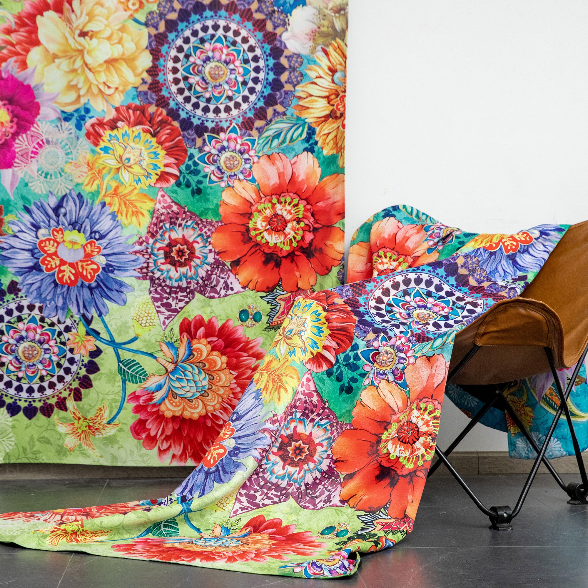 Blackout Window Curtains - 2 Panel Set - Thermal Insulated Boho Floral