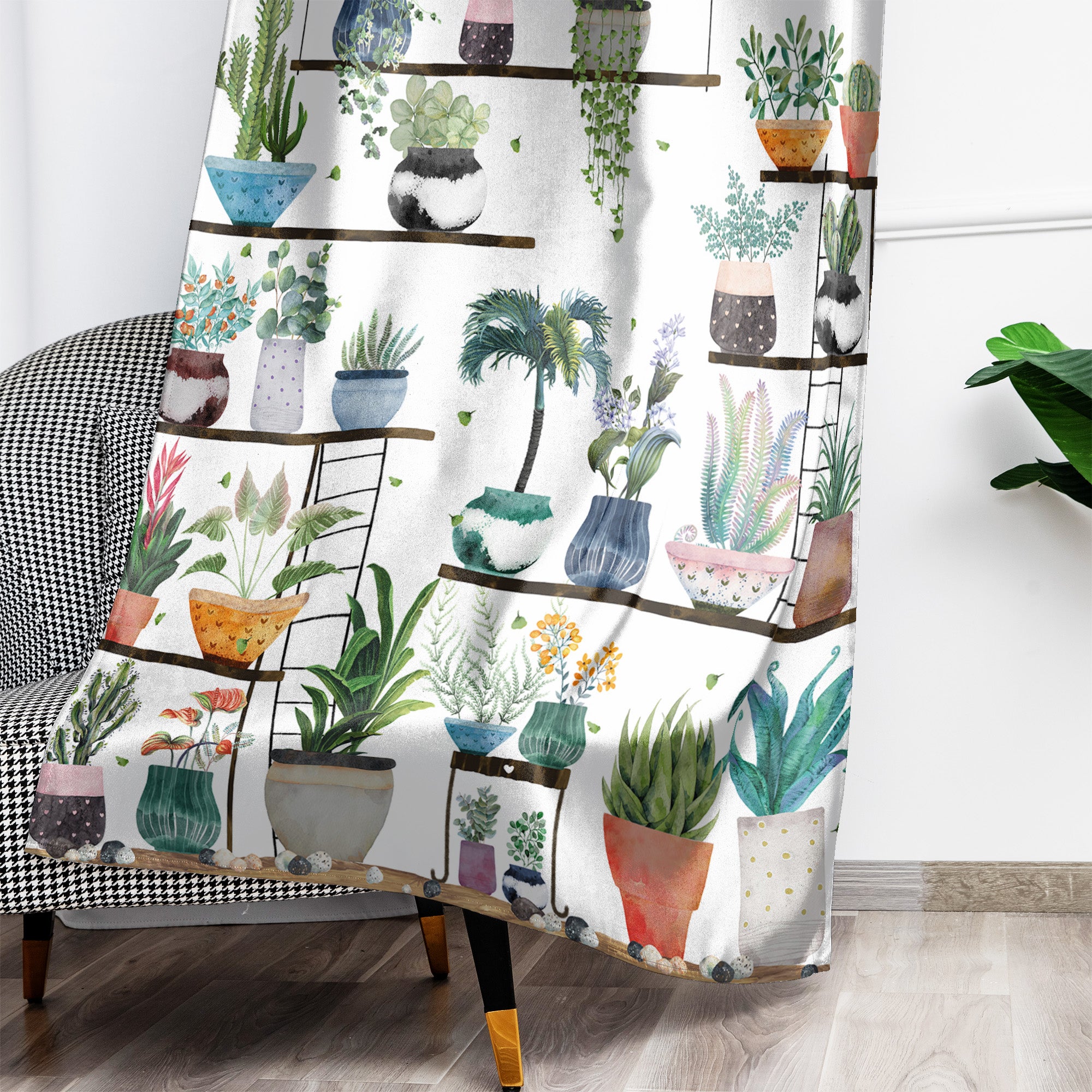 Rod Pocket Door Curtains Thermal Insulated Room Darkening Curtains Blackout Floral Style Drapes Window Curtain 1 Panel for Living Room Bedroom Kitchen