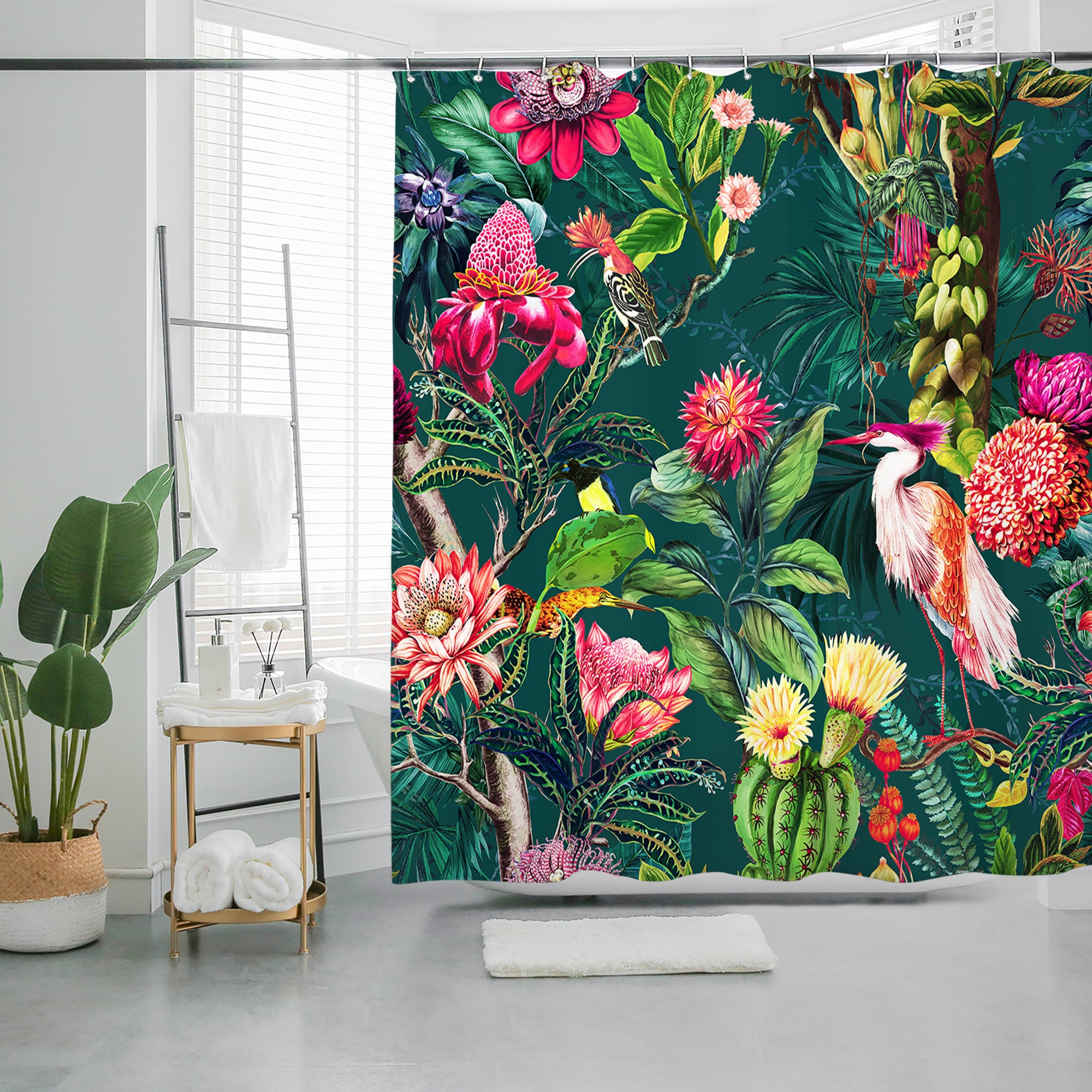 Waterproof Bohemian Shower Curtain - Machine Washable with Hooks Included - Mildew Resistant Polyester Fabric - 72"x72"