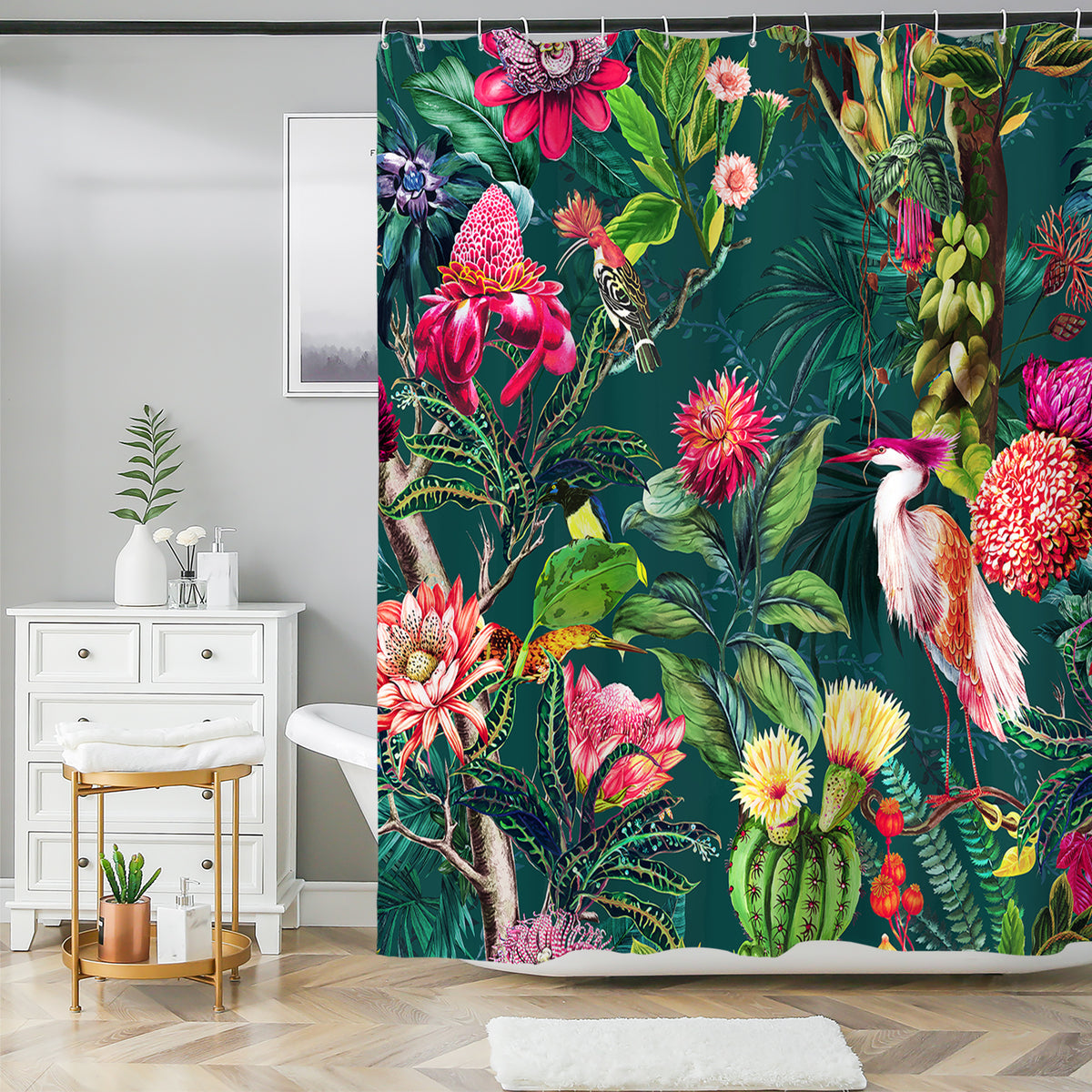 Waterproof Bohemian Shower Curtain - Machine Washable with Hooks Included - Mildew Resistant Polyester Fabric - 72"x72"