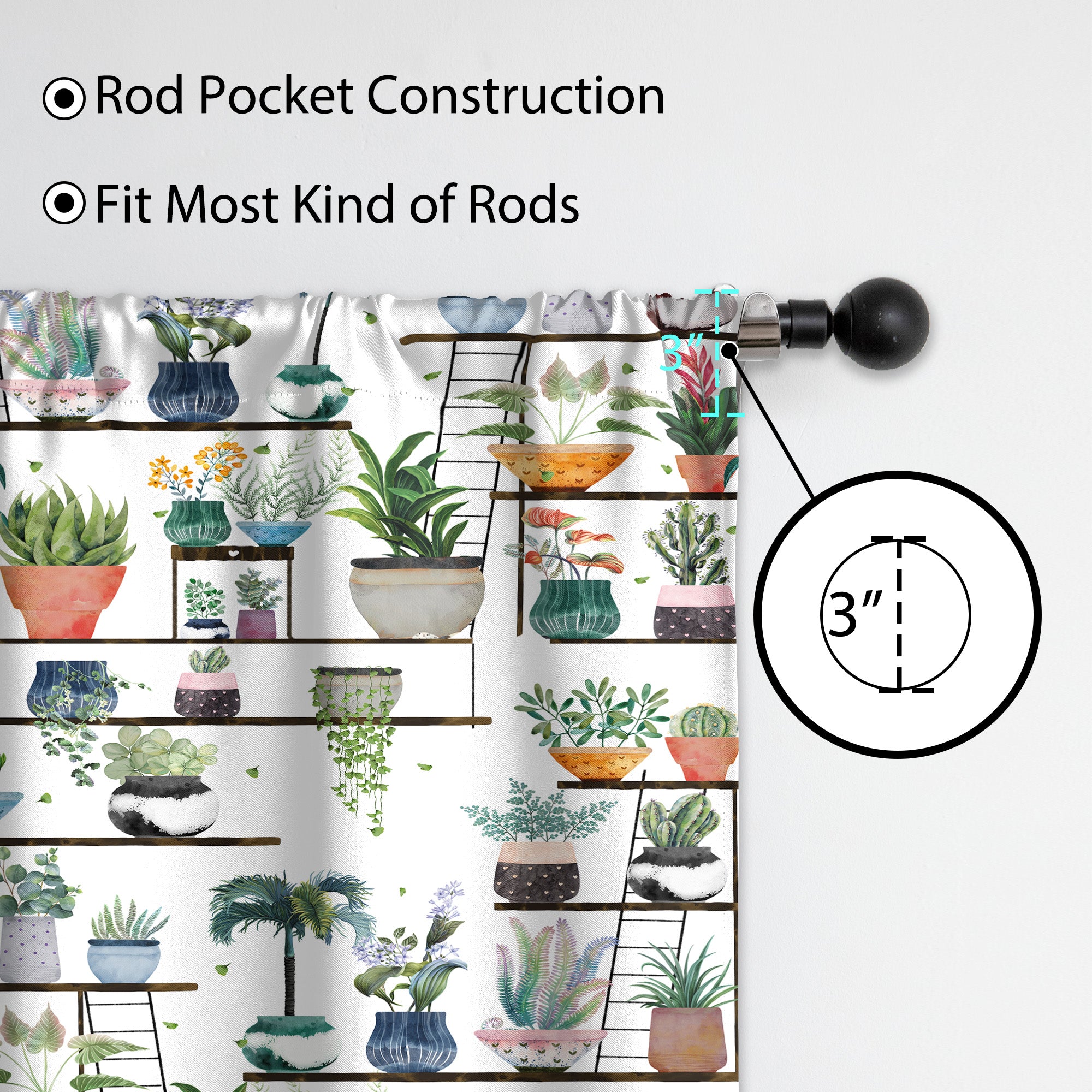 Rod Pocket Door Curtains Thermal Insulated Room Darkening Curtains Blackout Floral Style Drapes Window Curtain 1 Panel for Living Room Bedroom Kitchen