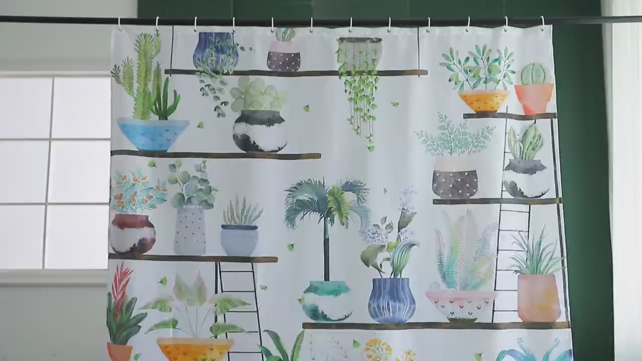 Shower Curtain Set with Hooks Included - Machine Washable Fall Floral - Waterproof Bathroom Fabric - 72"x72"